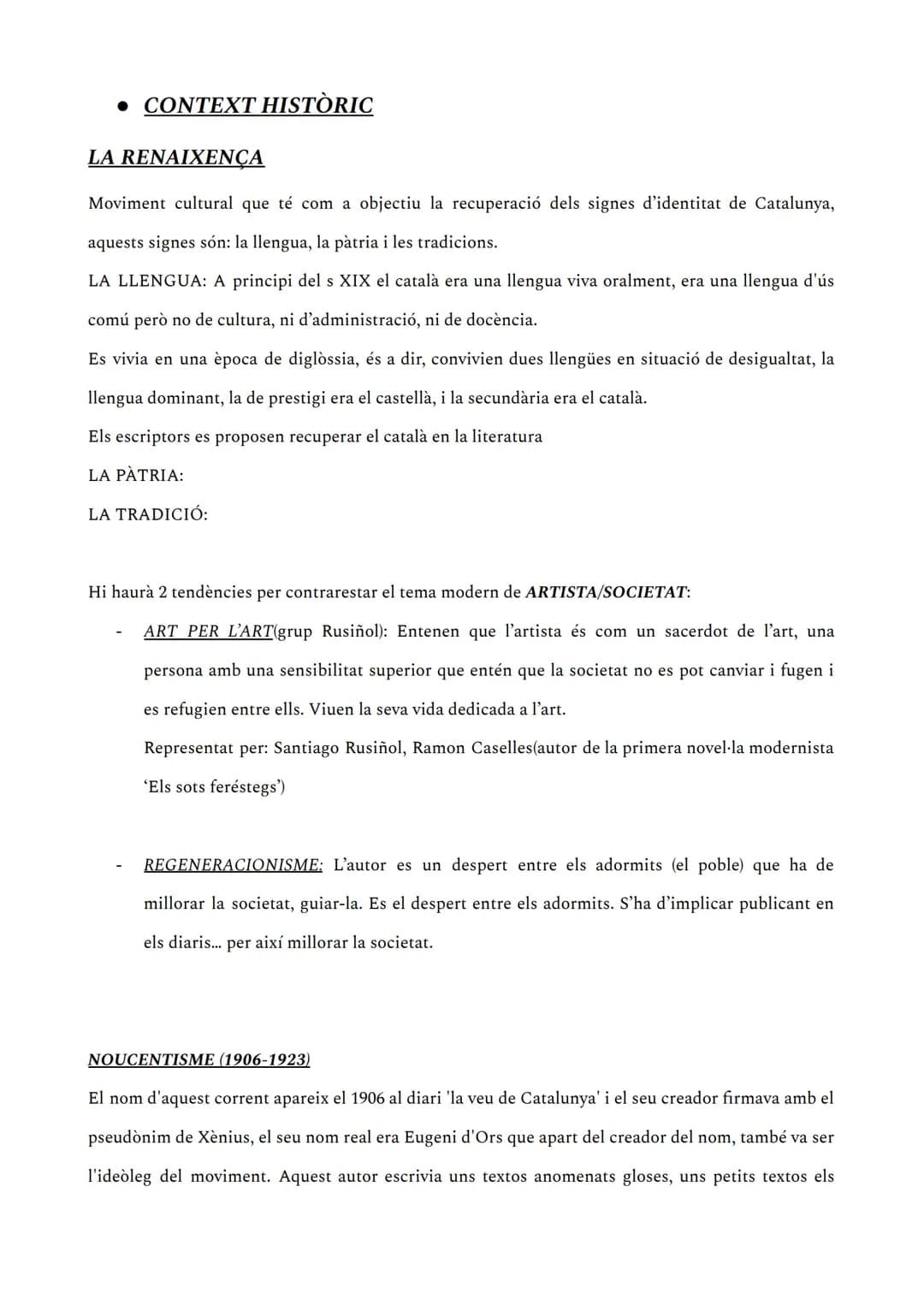- CONTEXT HISTÒRIC

LA RENAIXENÇA

Moviment cultural que té com a objectiu la recuperació dels signes d'identitat de Catalunya,
aquests sign