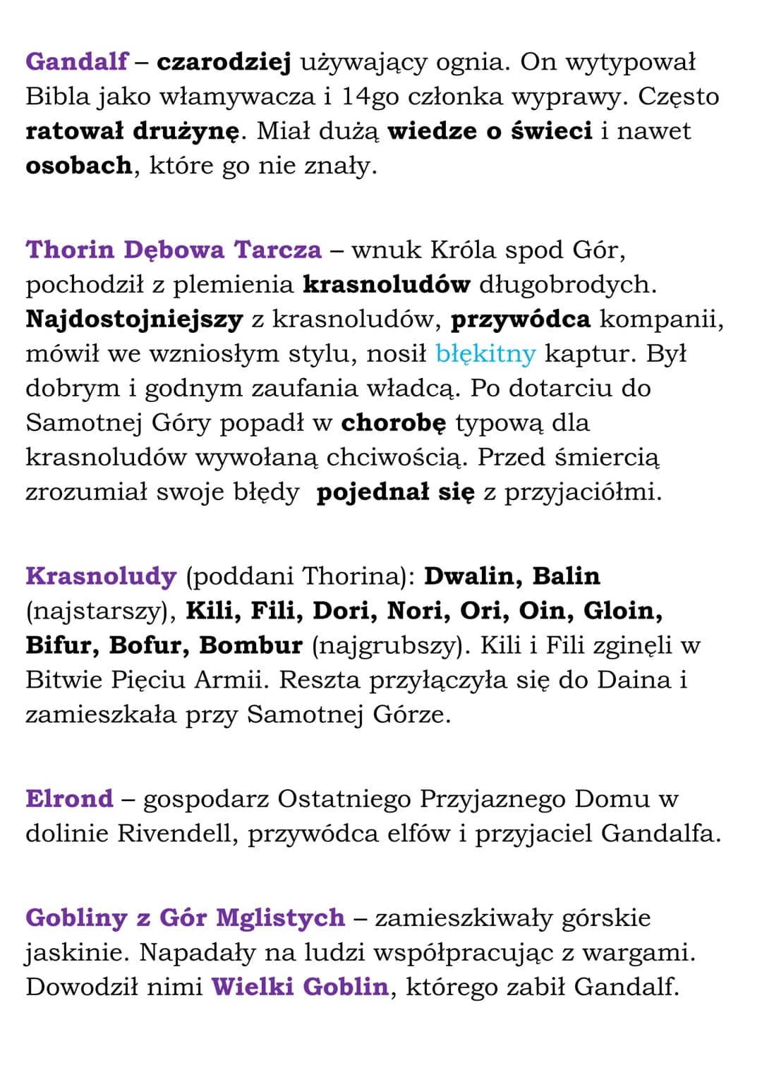 # „Hobbit, czyli tam i z
powrotem" - opracowanie

Tytuł: „Hobbit, czyli tam i z powrotem"

Autor: J.R.R. Tolkien

Czas akcji: Trzecia Era Śr