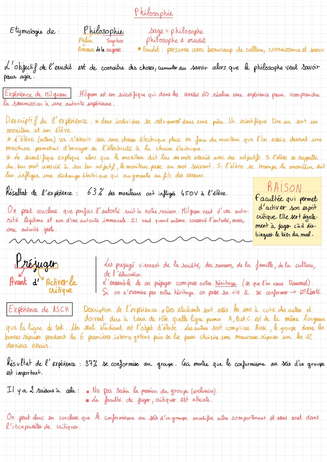  Etymologie de:

Philosophie
Philia Sophos
Amaur de la sagesse

Philosophie
Sage = philosophe
philosophe $\neq$ erudit
Erudit: personne avec
