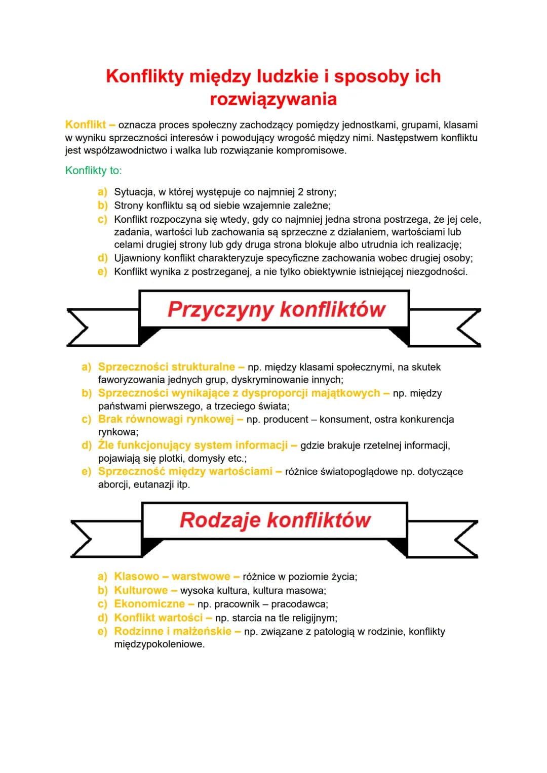 # Konflikty między ludzkie i sposoby ich
rozwiązywania

Konflikt - oznacza proces społeczny zachodzący pomiędzy jednostkami, grupami, klasam