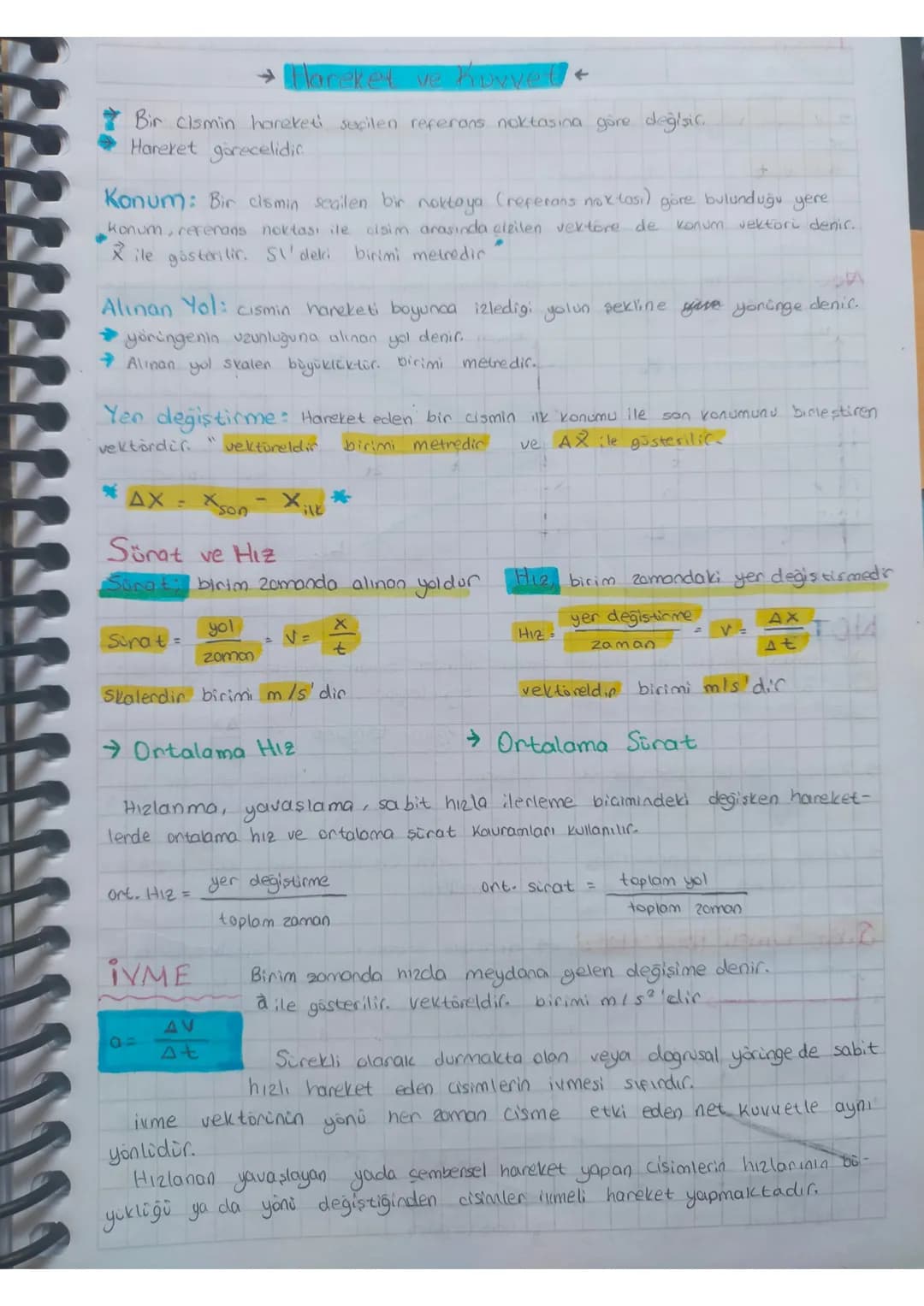 # Hareket ve Kovvet

←

*   Bir Cismin hareketi seçilen referans noktasına göre değişic..
*   Hareket görecelidic

Konum: Bir cismin secilen