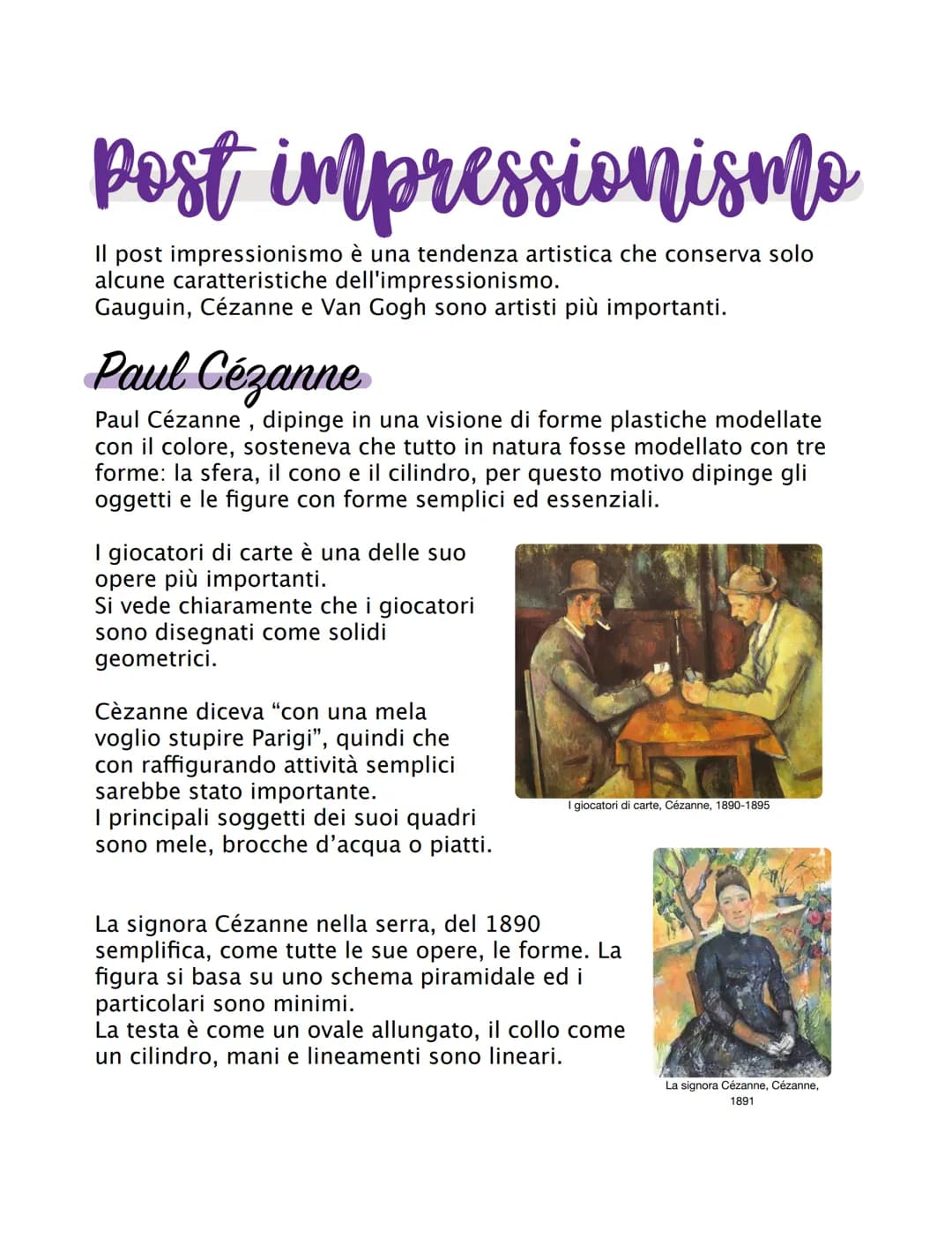 # Post impressionismo

Il post impressionismo è una tendenza artistica che conserva solo
alcune caratteristiche dell'impressionismo.
Gauguin