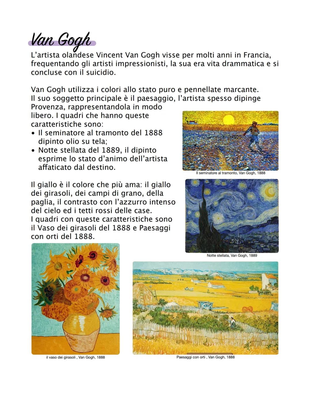 # Post impressionismo

Il post impressionismo è una tendenza artistica che conserva solo
alcune caratteristiche dell'impressionismo.
Gauguin