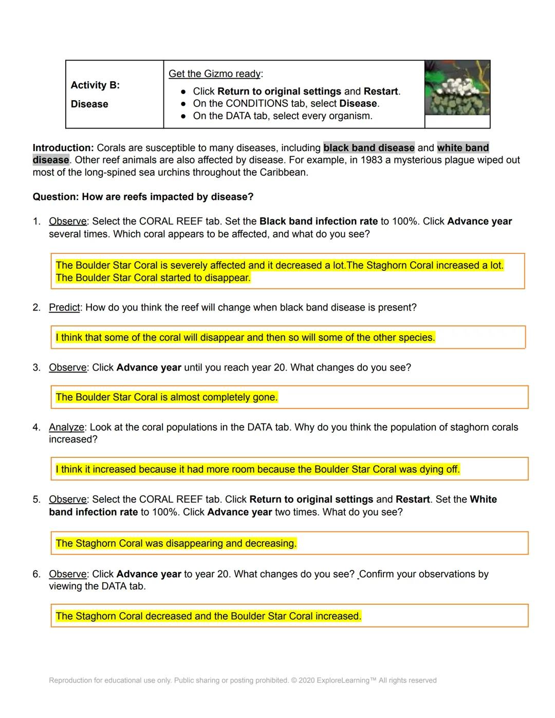 # Gizmos

Name: Katie Whitson

Date: 04-07-2021

# Student Exploration: Coral Reefs 2 - Biotic Factors

Directions: Follow the instructions 