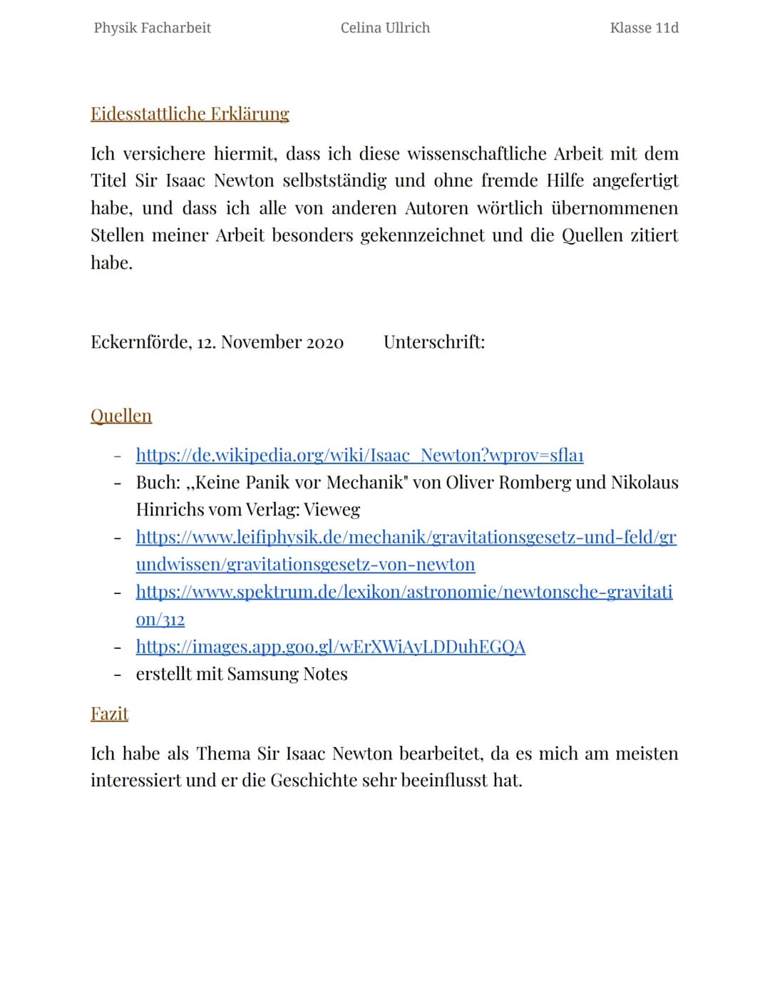 Physik Facharbeit

Celina Ullrich

Klasse 11d

# Sir Isaac Newton

englischer Naturforscher, Philosoph, Alchemist und Verwaltungsbeamter



