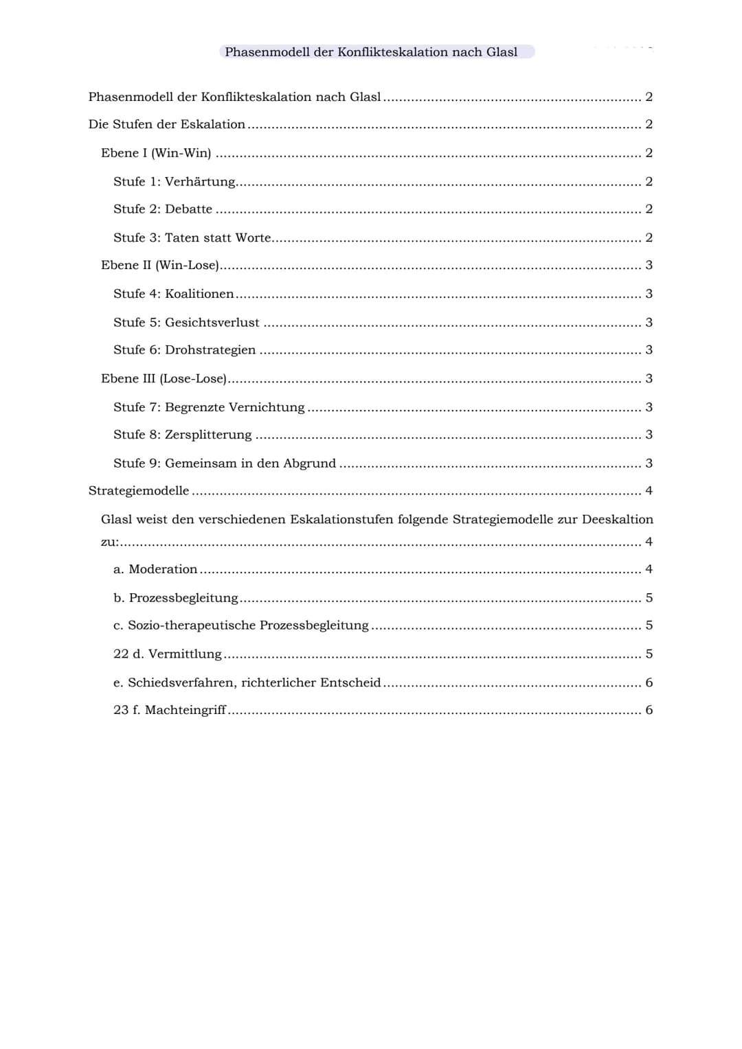 # Phasenmodell der Konflikteskalation nach Glasl

Phasenmodell der Konflikteskalation nach Glasl

Mit dem Phasenmodell der Eskalation legte 