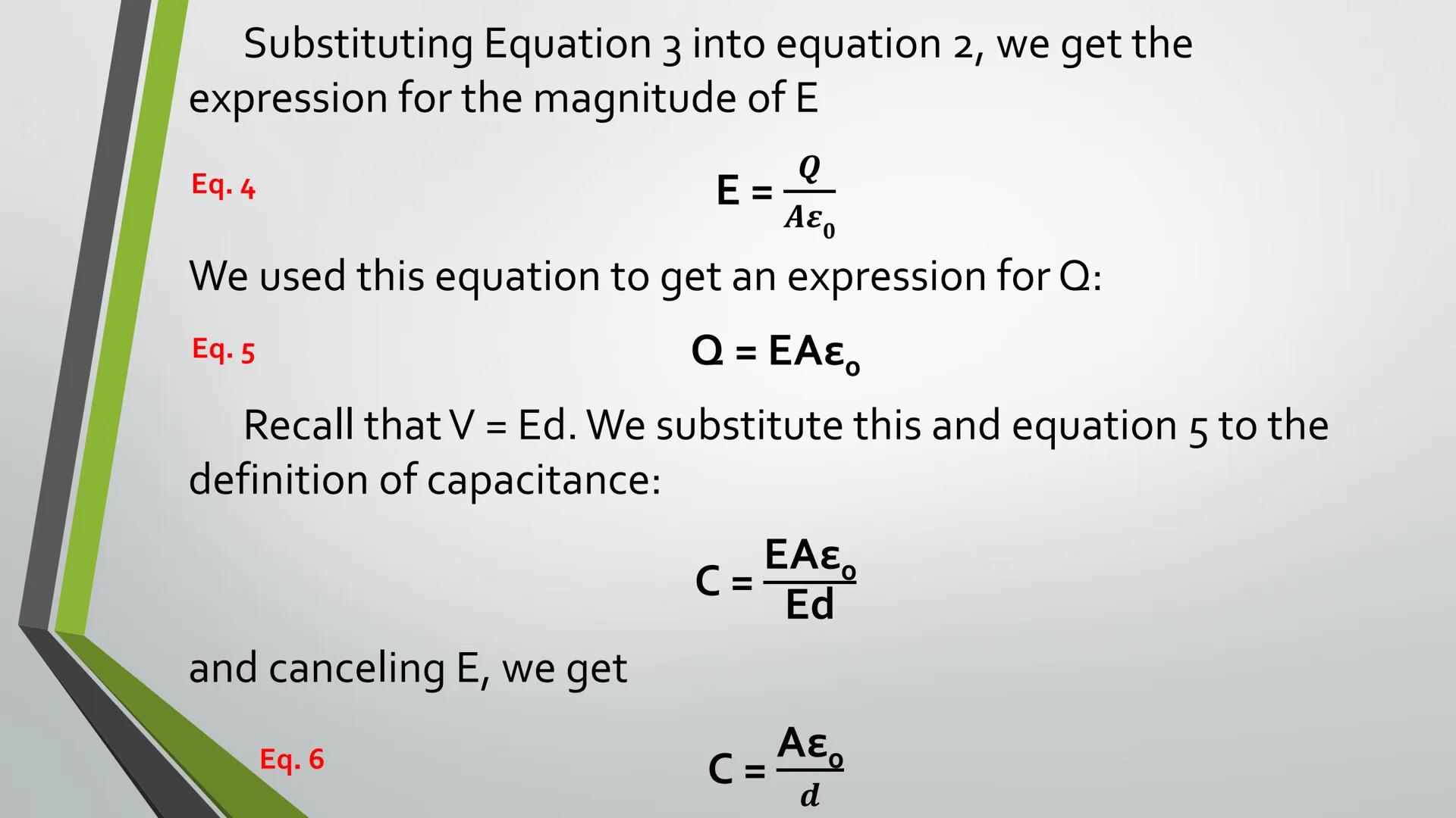 CAPACITANCE A capacitor is an electrical device
used to store electric energy. It is
basically two, metal plates placed
parallel to each oth