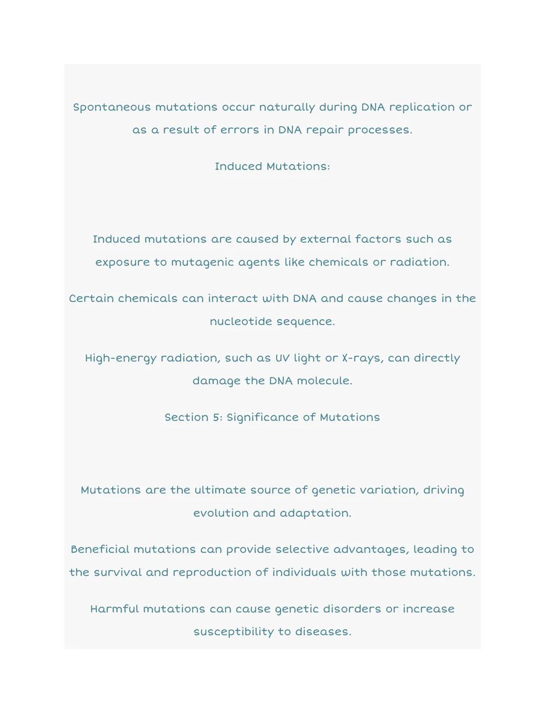 # 6.7 Mutations

Point mutations

No mutation

Silent

Nonsense

Missense

conservative non-conservative

DNA level
TTC
TTT
ATC
TCC
TGC

mRN