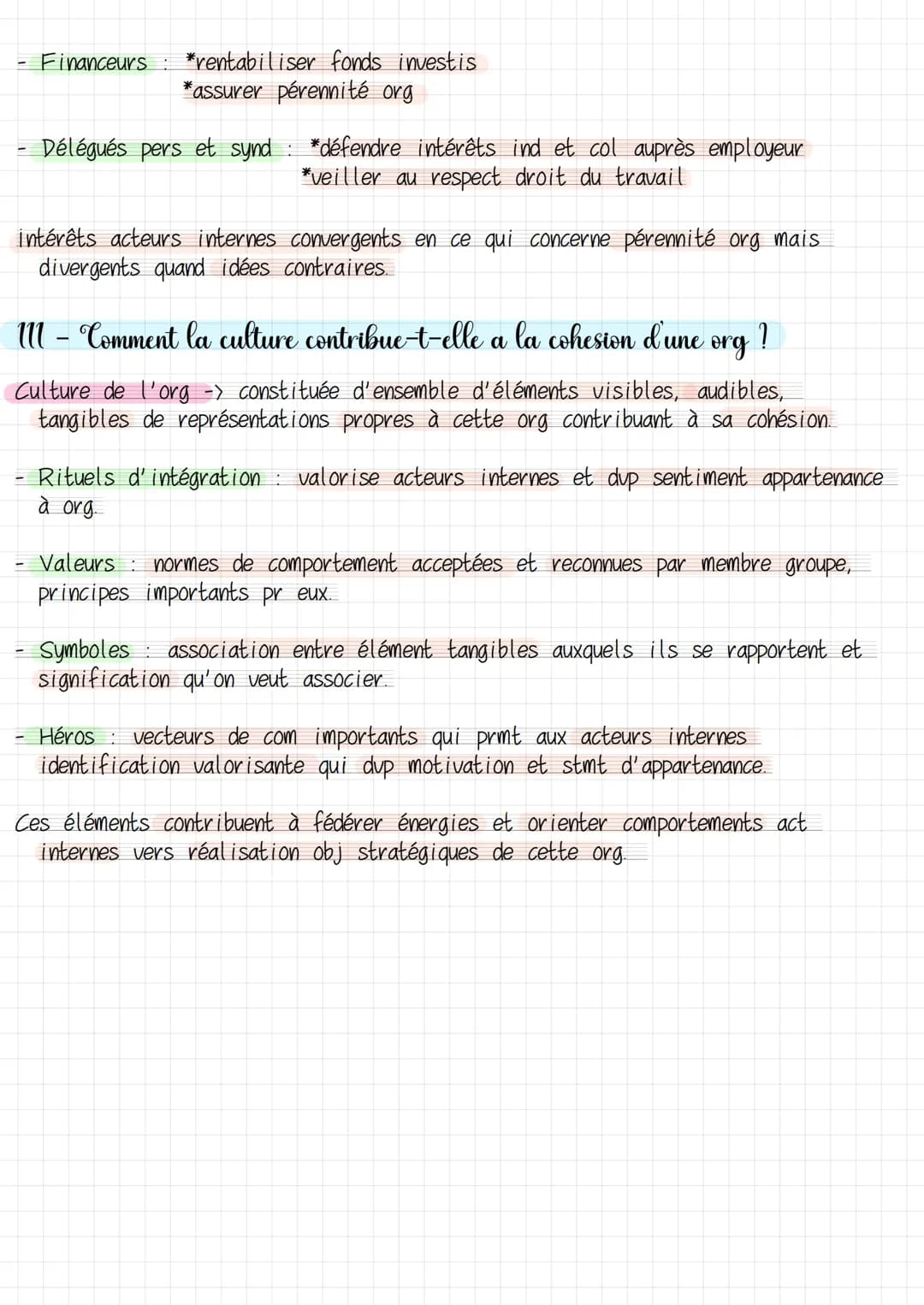# Chapitre 9 - Les acteurs de l'organisation

1- Qui sont les differents acteurs dans les organisations?

Distingués par rôle, statut pro.
5