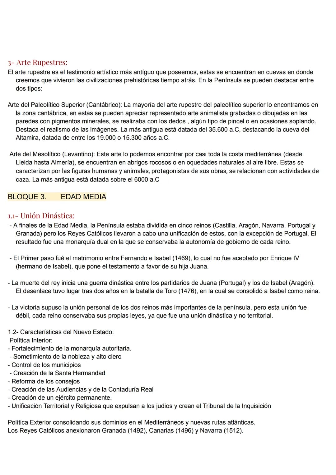 BLOQUE 1

1- Paleolítico-Neolítico:
Los pobladores del periodo Paleolítico eran depredadores y su economía era de subsistencia, basada en
ca