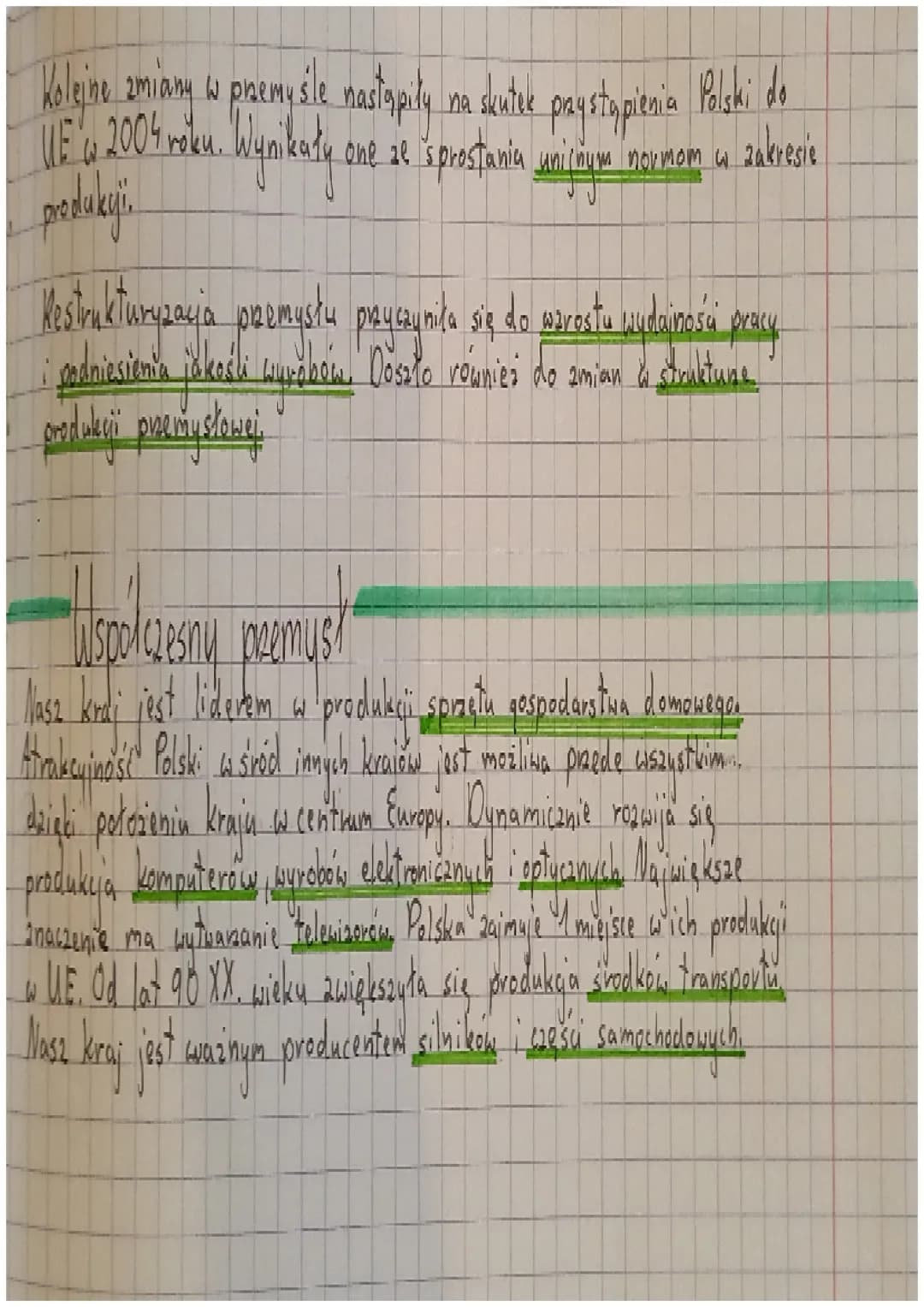 NS Geografia
termet: Zmiany w polskim praemyśle
3
Rola premysłu w gospodarce
Premyst to sektor gospodarki, który obejmuje wydobywanie surowc