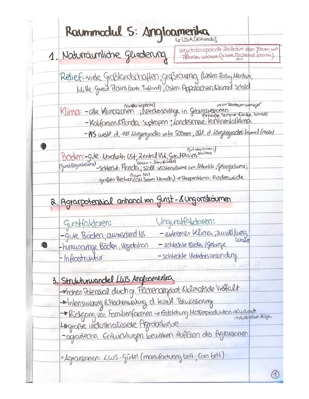 Raummodul 5: Angloamerika

1. Naturräumliche Gliederung

Relief:-viele Großlandschaften; großräumig (Westen: Rocky Mantains;
Mitte: Great Pl