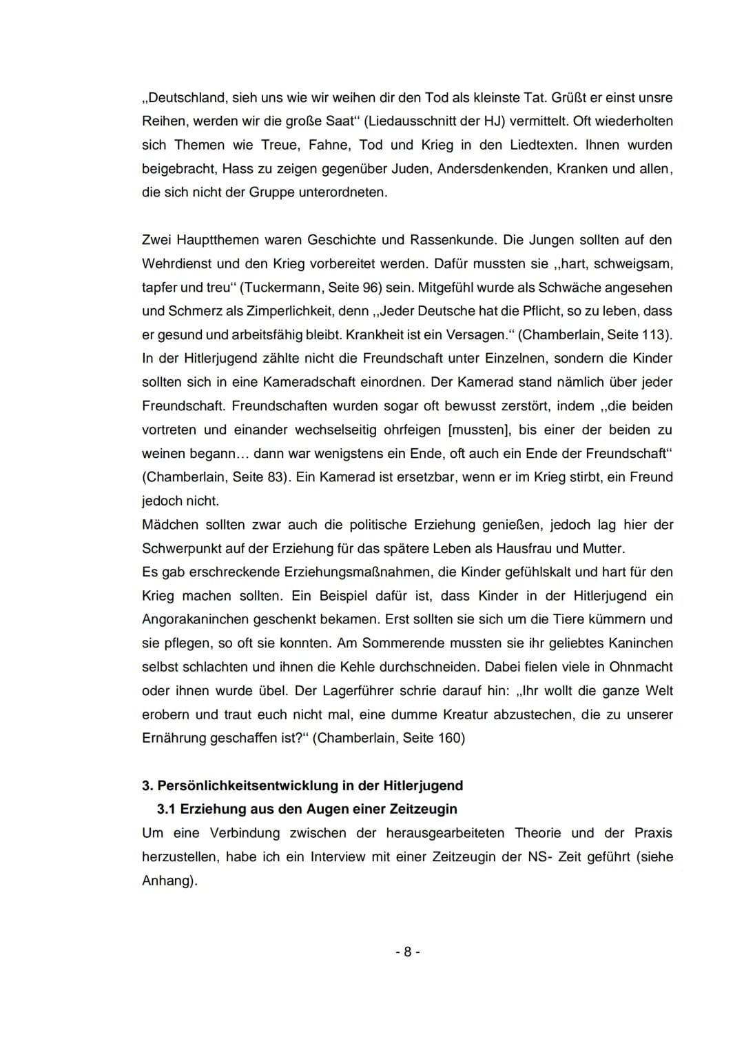Facharbeit

Die Erziehungsgrundsätze der
Nationalsozialisten und ihre Verwirklichung

Welche Folgen hat dies auf die Persönlichkeitsentwickl