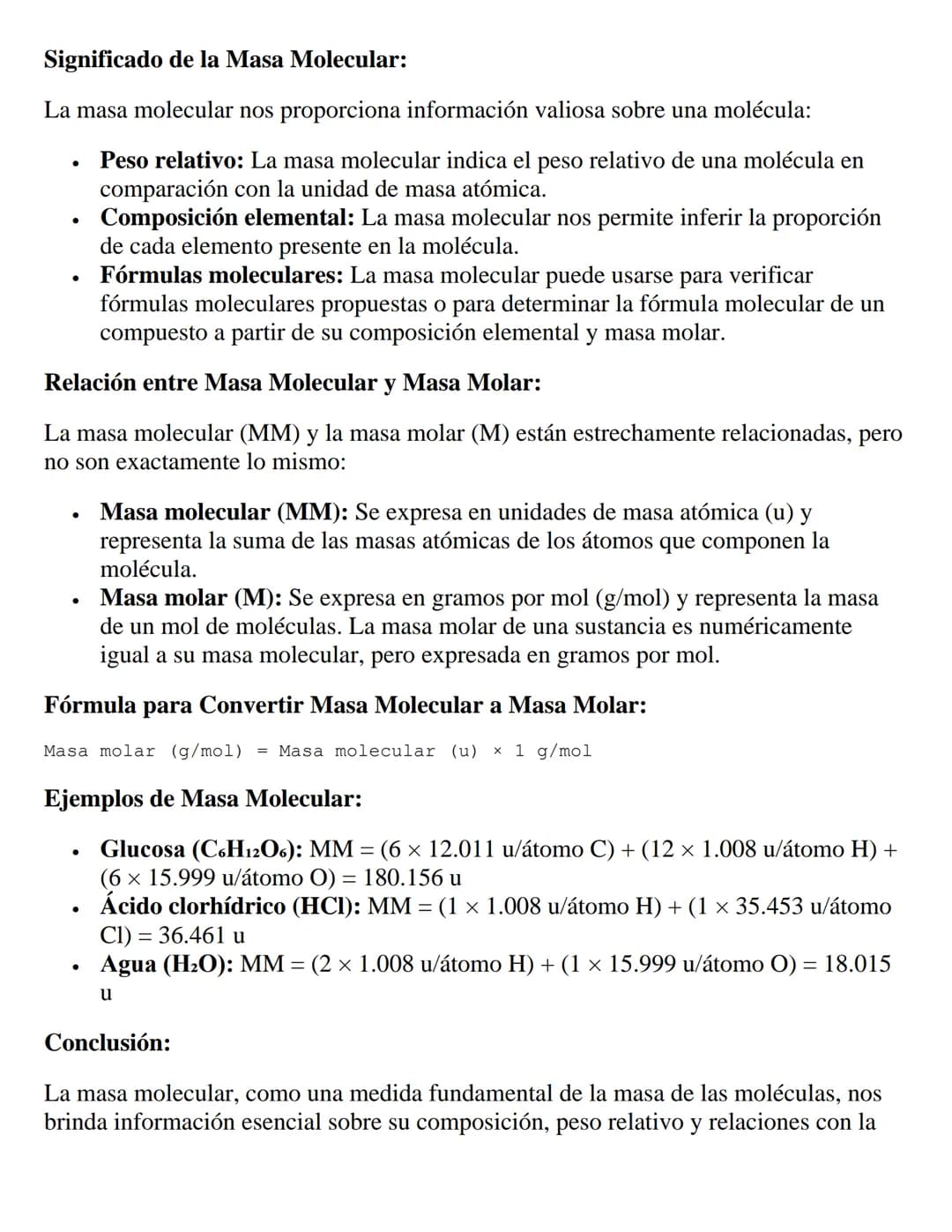 # Adentrándonos en el Mundo Molecular: La
Masa Molecular y sus Secretos

En el fascinante universo de la química, donde los átomos se unen y