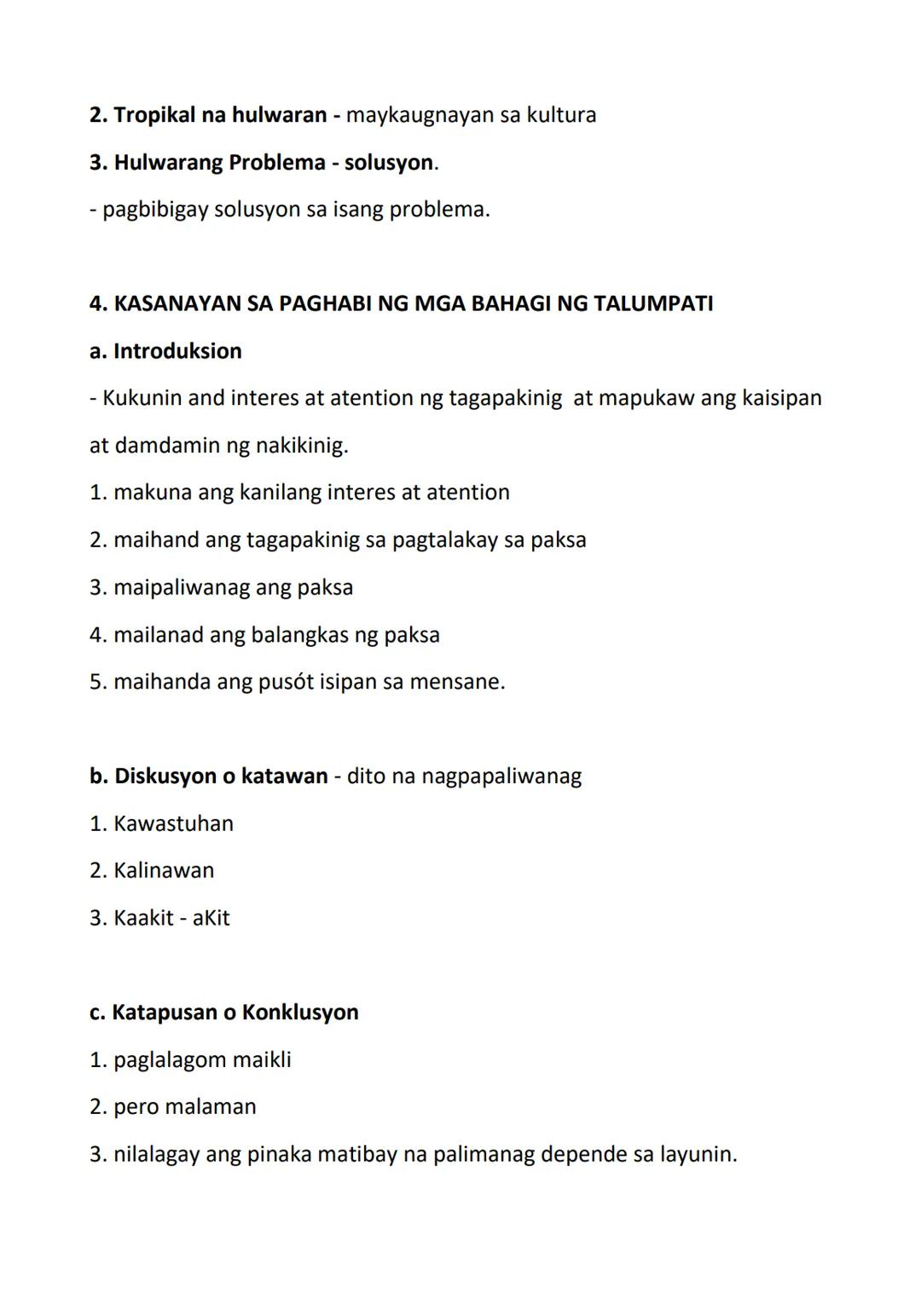 # LESSON 1. TALUMPATI

- isang sining

- isang proseso no pogpapanayag ngidea o kaalaman sa paraang pasalita.

- sinusulat upang bigkasin sa