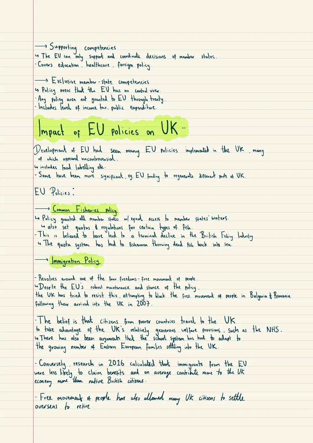 # The EU # H/W The European Union

- The EU is a political and economic union of a group of European countries.
↳ It is supranational, meani