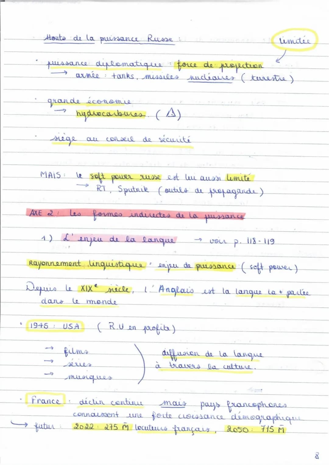 
<h2>Introduction: Dynamiques des puissances internationales</h2>
<p>Les caractéristiques de la puissance à l'échelle internationale</p>
<ol