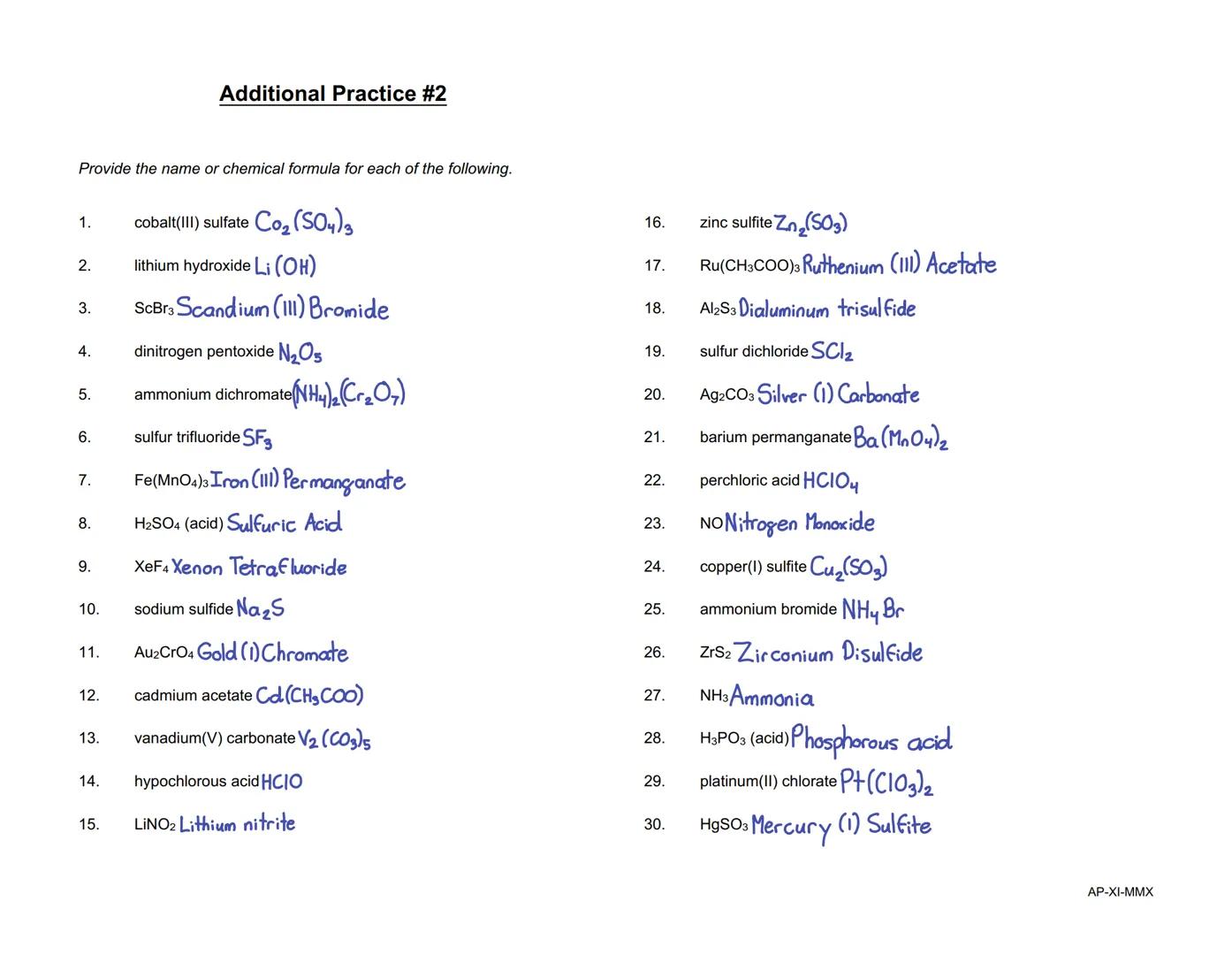 Covalent (or Molecular) Compounds Practice
(i.e., nonmetal-nonmetal combinations)

Write the correct name for each of the following compound