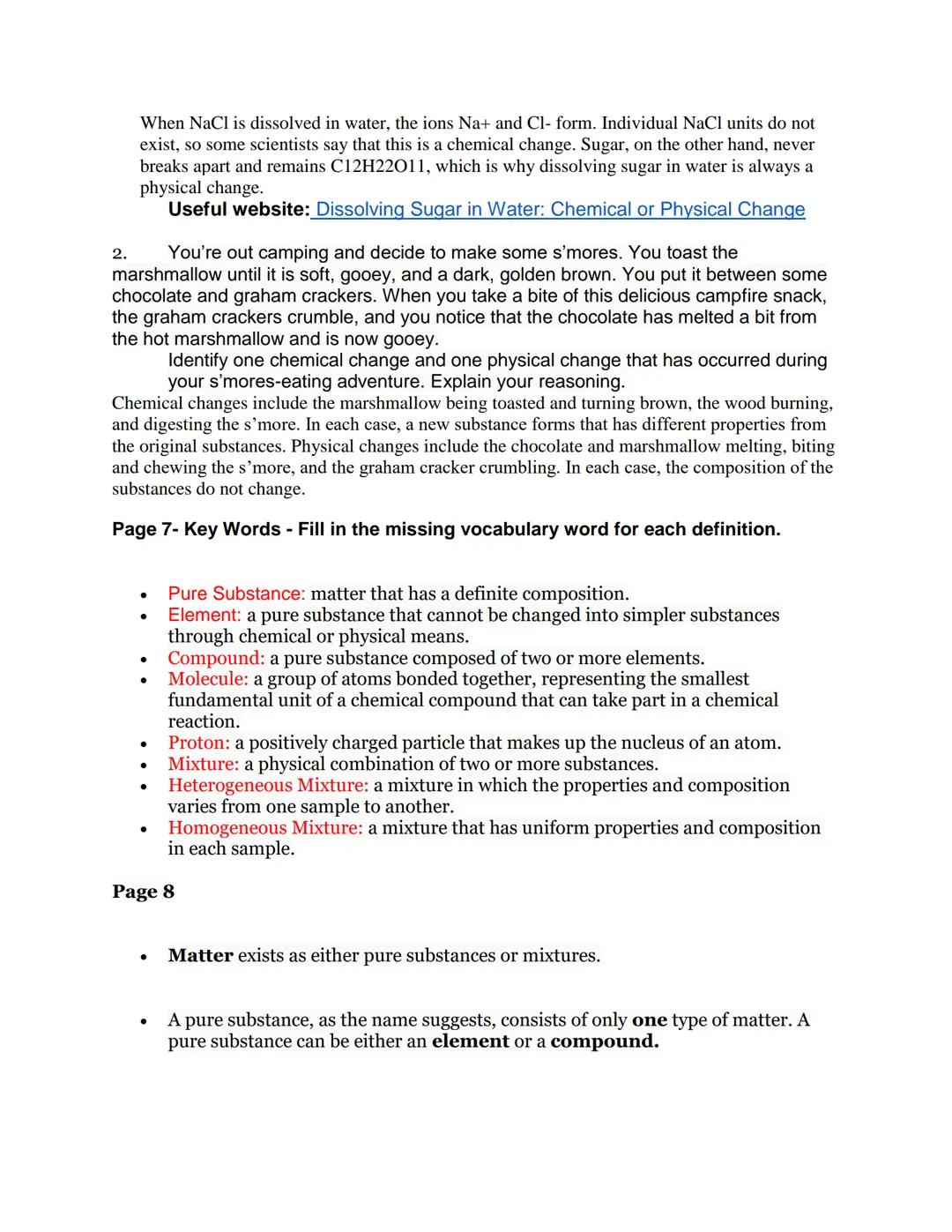 # Unit 2 Lesson 2 Notes - Physical and Chemical Changes
Complete the notes as you work through the lesson on physical and chemical
changes. 