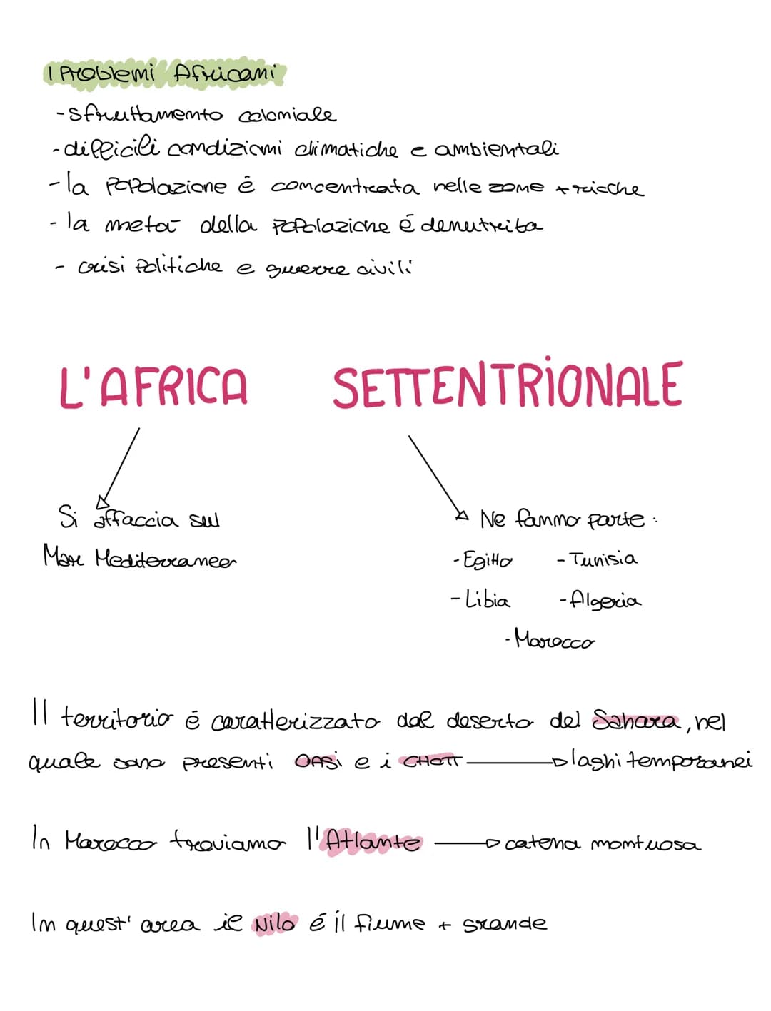 # l' Africa

L'Africa é il secondo continente pui ampio per superficie della Terra.

E bagnata:

*   a nord = Mar Mediterraneo
*   a est=Oce