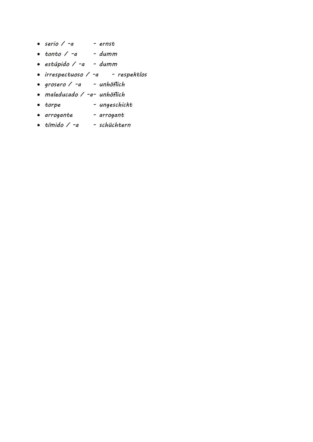 DESCRIPCIÓN DE LA PERSONA

-Personenbeschreibung-

estructura corporal - körperstatur

*   alto /-a - groß
*   pequeño / -a - klein
*   flac
