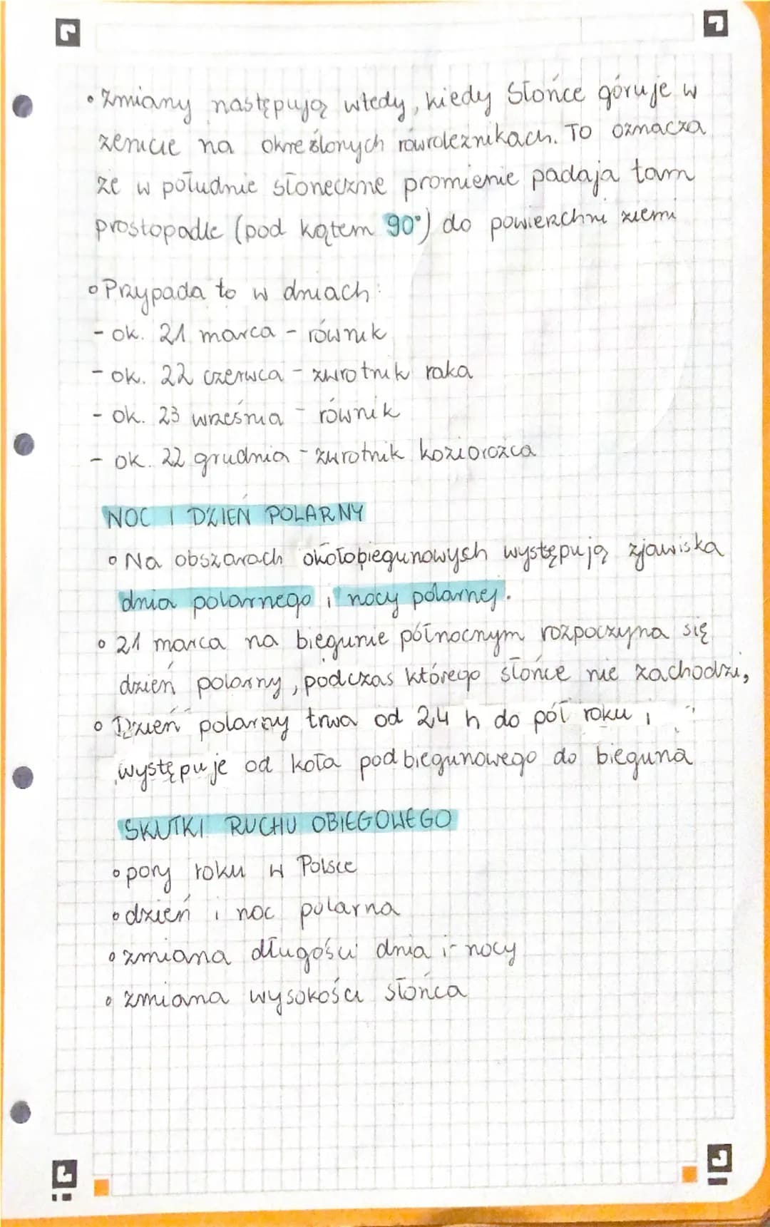 # RUCHY ZIEMI.

1. Ruch obrotowy

↳ ziemia wykonuje nich obrotowy z zachodu
na wschod.

↳ Pelny obrót (oxyli 360°) trwa 24 godziny

↳ W ciąg