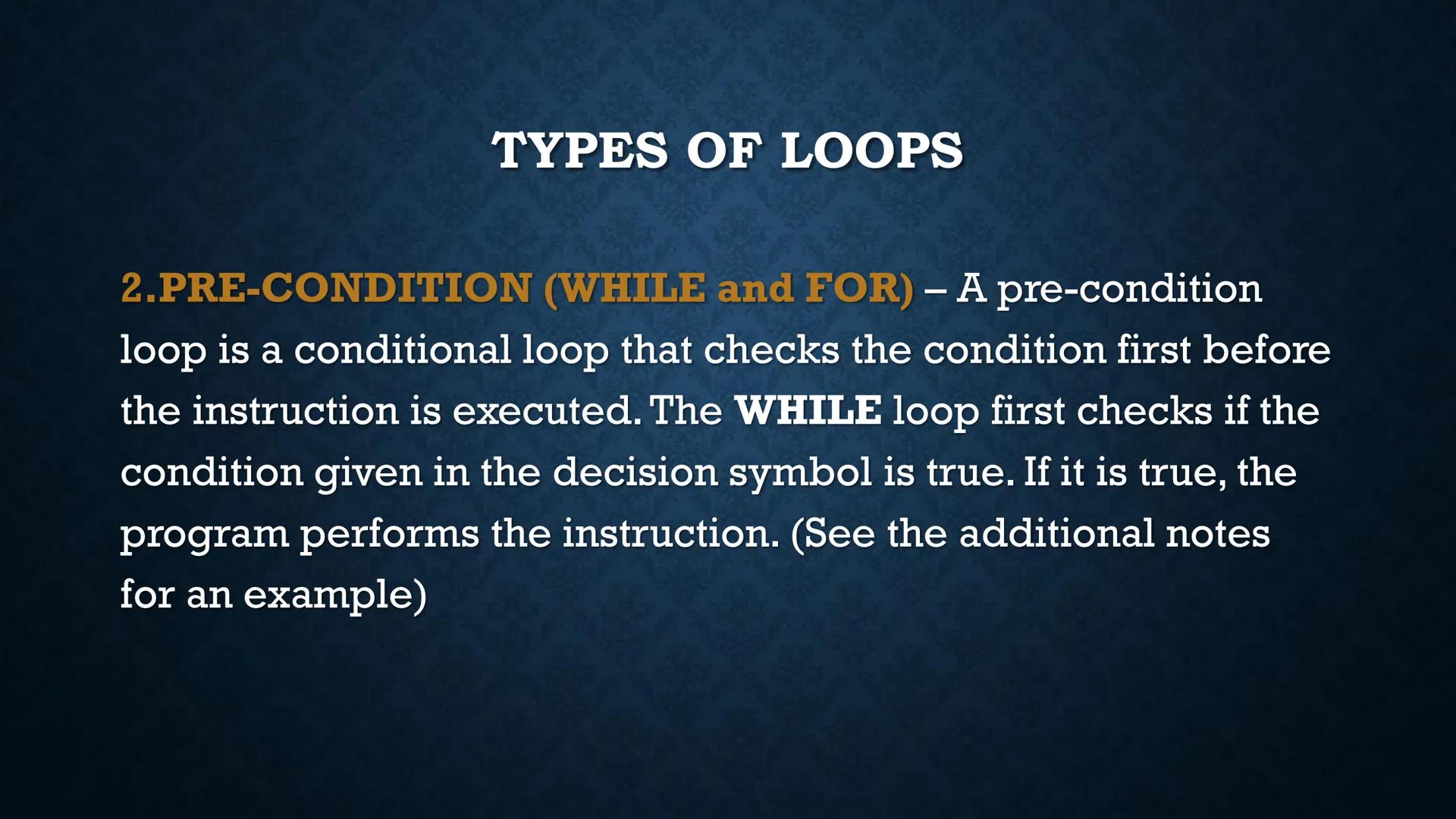 # LOOPS

WHILE AND DO-WHILE FUNDAMENTALS OF LOOPING

• Iteration - the repetition of the loop

When the given problem says that we are to pr