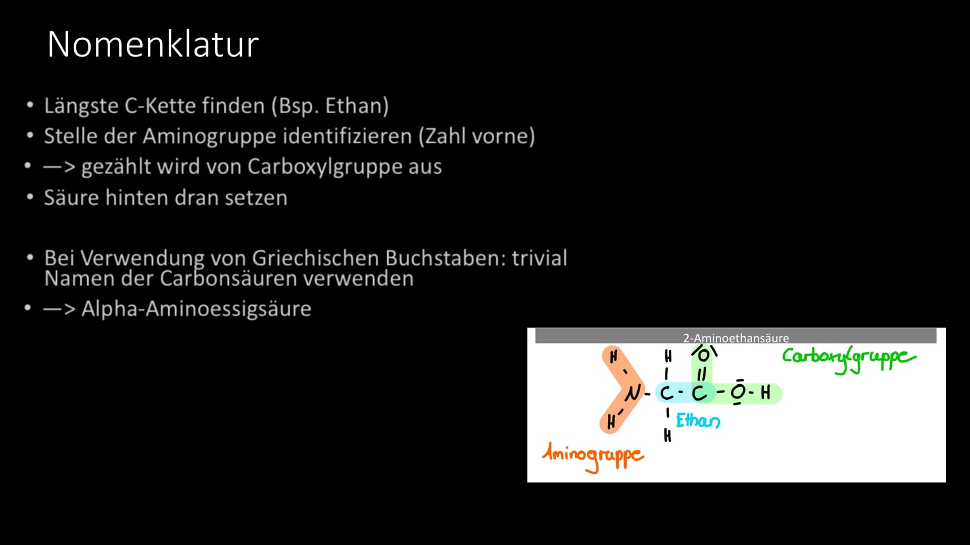 # Aminosäuren

Grundlegender struktureller Aufbau 1. Vorkommen
2. Was sind Aminosäuren
3. Aufteilung
4. Nomenklatur
5. Zwitterion
6. Peptidb
