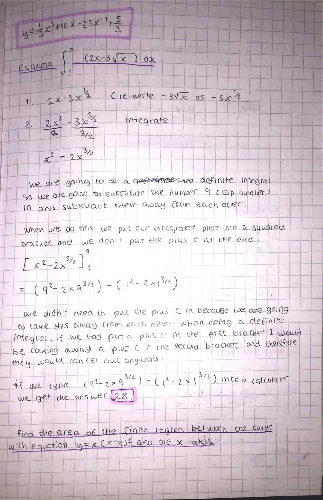 # Integration

Integration is the inverse of differentation. When we
differentiate we write y=x² like $\frac{dy}{dx}$ = 2x

we multiply the 