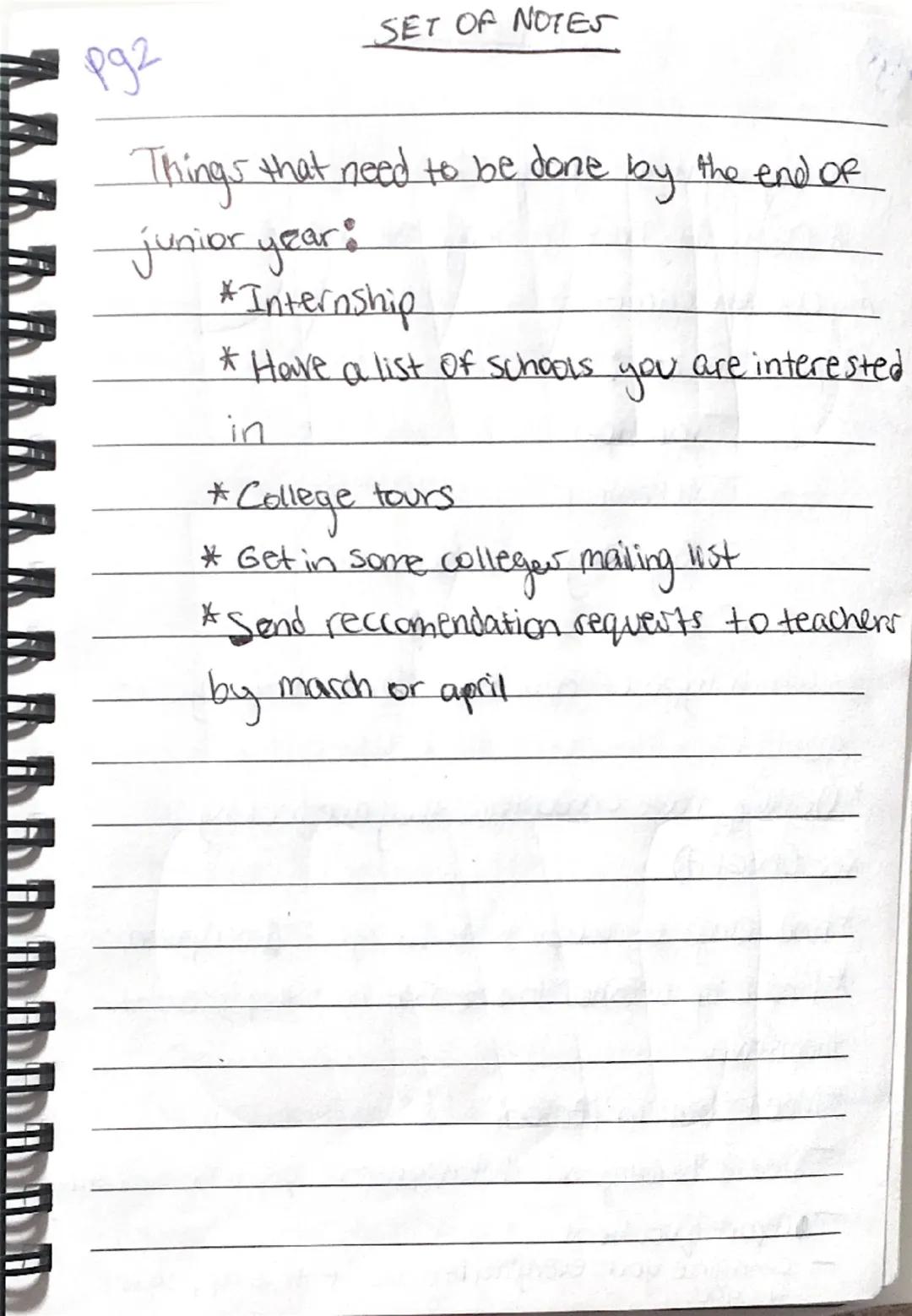 PREPARING

FOR

COLLEGE Pg1
SET OF NOTES
*Portfolio of what you learned from
Fashion marketing Cex: "youtube" Chanel)
*3-7 colleges for coll