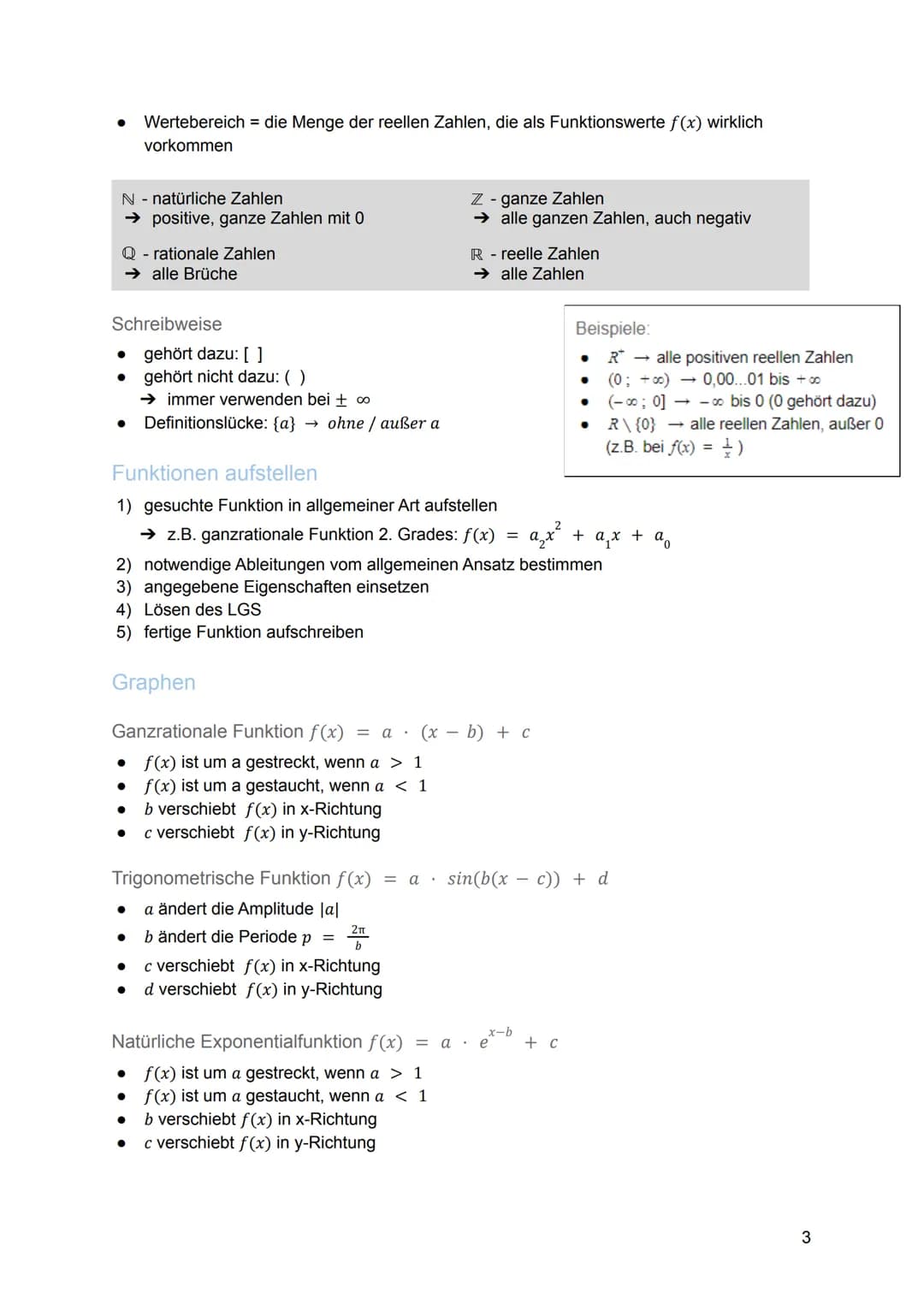 
<h2>Analysis</h2>
<h3>Funktionen</h3>
<p>Die ganzrationalen Funktionen n-1 + a₁x¹ + ax; neN heißen auch Polynome</p>
<h4>Ganzrationale Funk