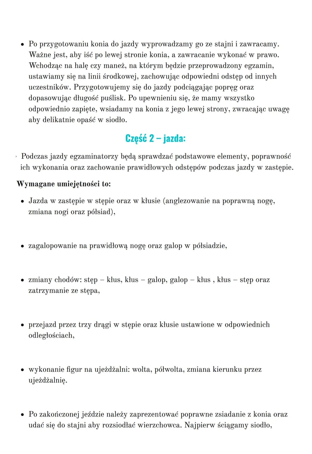# Odznaka „jeżdżę konno"

(przygotowania)

## Warunki przeprowadzenia egzaminu:

*   Egzamin składa się z dwóch części: opieka stajenna oraz