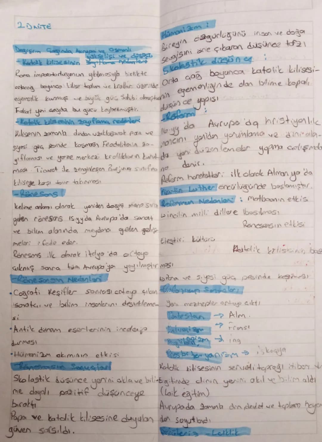 2 DAITE

Dagişem Gaginda, Aurupa ve Osmanlı
-Katolik kilisesinin yükselişi ve düs
netontent

Hümanizm i
Bireyin özgürlugünü inson ve doğa
se