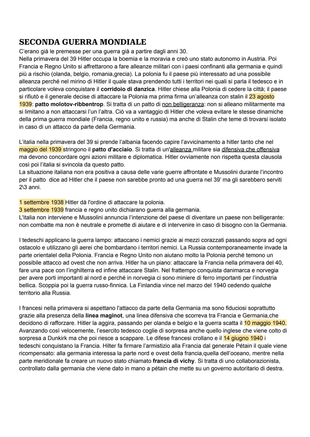 # SECONDA GUERRA MONDIALE

C'erano già le premesse per una guerra già a partire dagli anni 30.
Nella primavera del 39 Hitler occupa la boemi