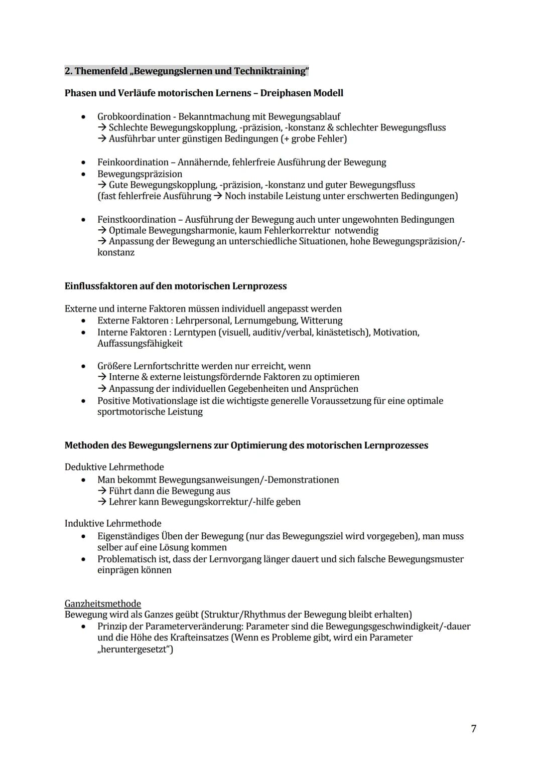 Sport Lernzettel Abitur

1. Themenfeld „Bewegungsanalyse"

Biomechanik Definition:

Die Biomechanik des Sports dient zur Beschreibung und Er