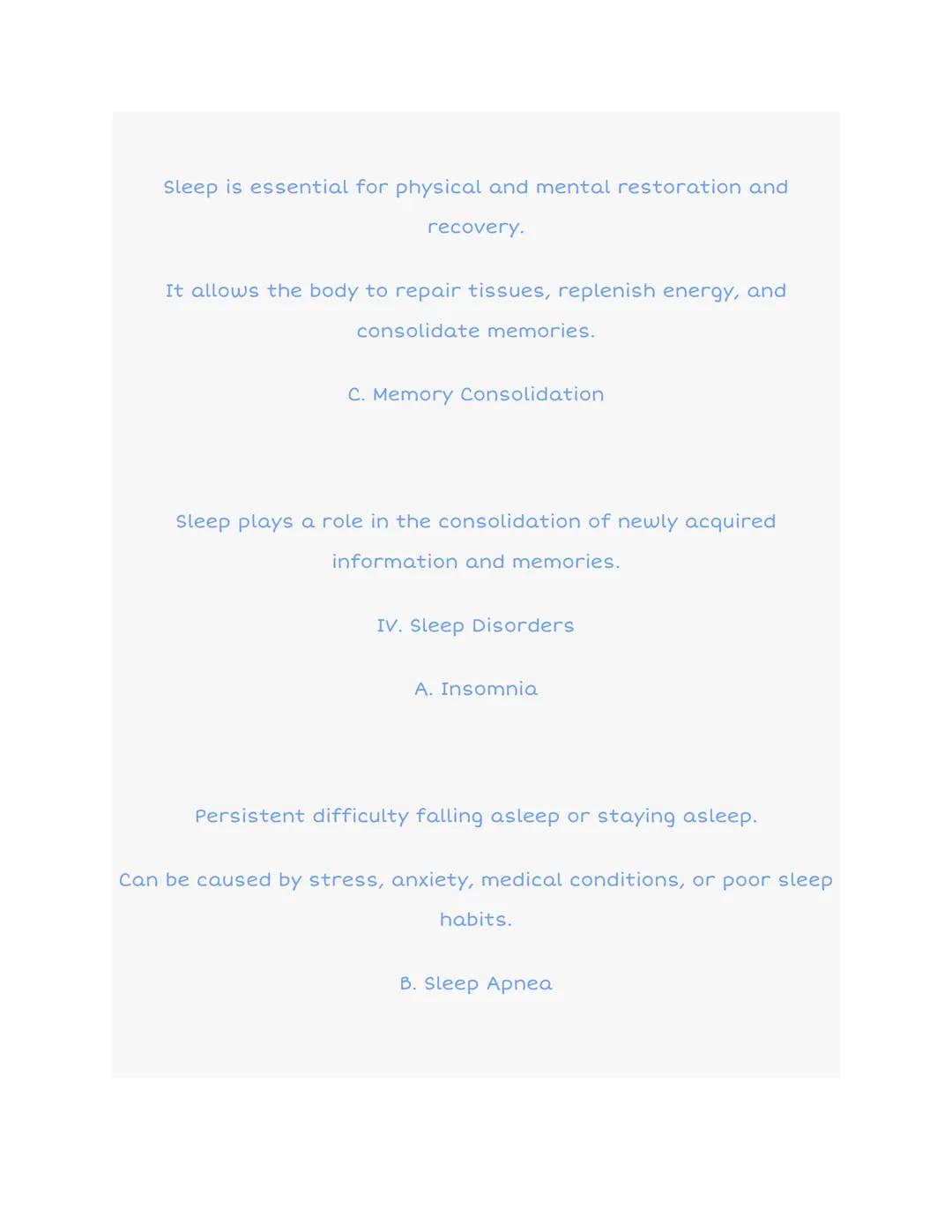 2.9 Sleep and Dreaming

Awake
REM
Stage 1
Stage 2
Non-
REM Stage 3
Stage 4

1
2
3
4
5
6
7
Time (hrs)

I. Introduction

Sleep is a naturally 