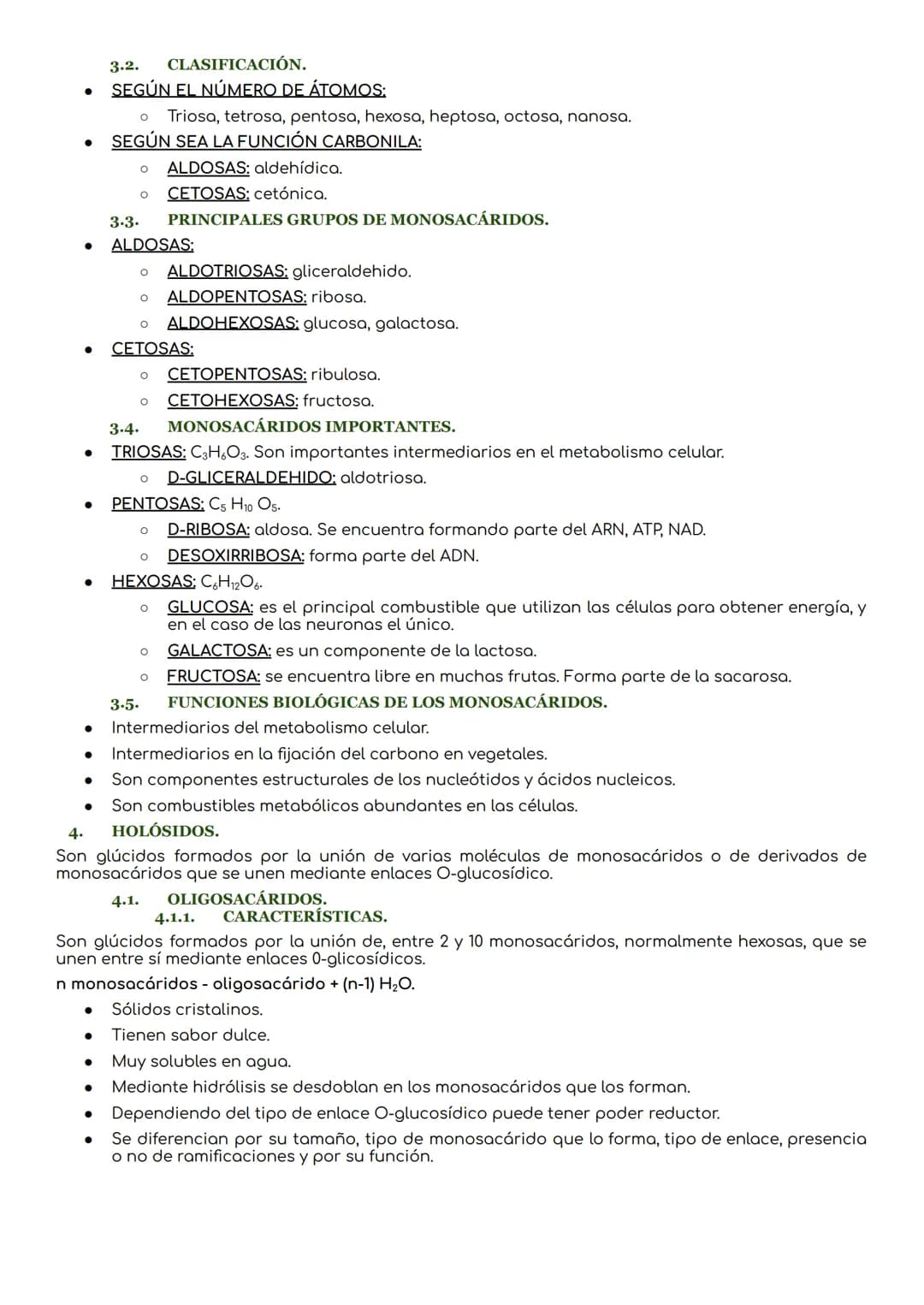 # Los glúcidos.

1. CARACTERÍSTICAS DE LOS GLÚCIDOS.

Los glúcidos son biomoléculas orgánicas que están formadas principalmente por C, Hy O.