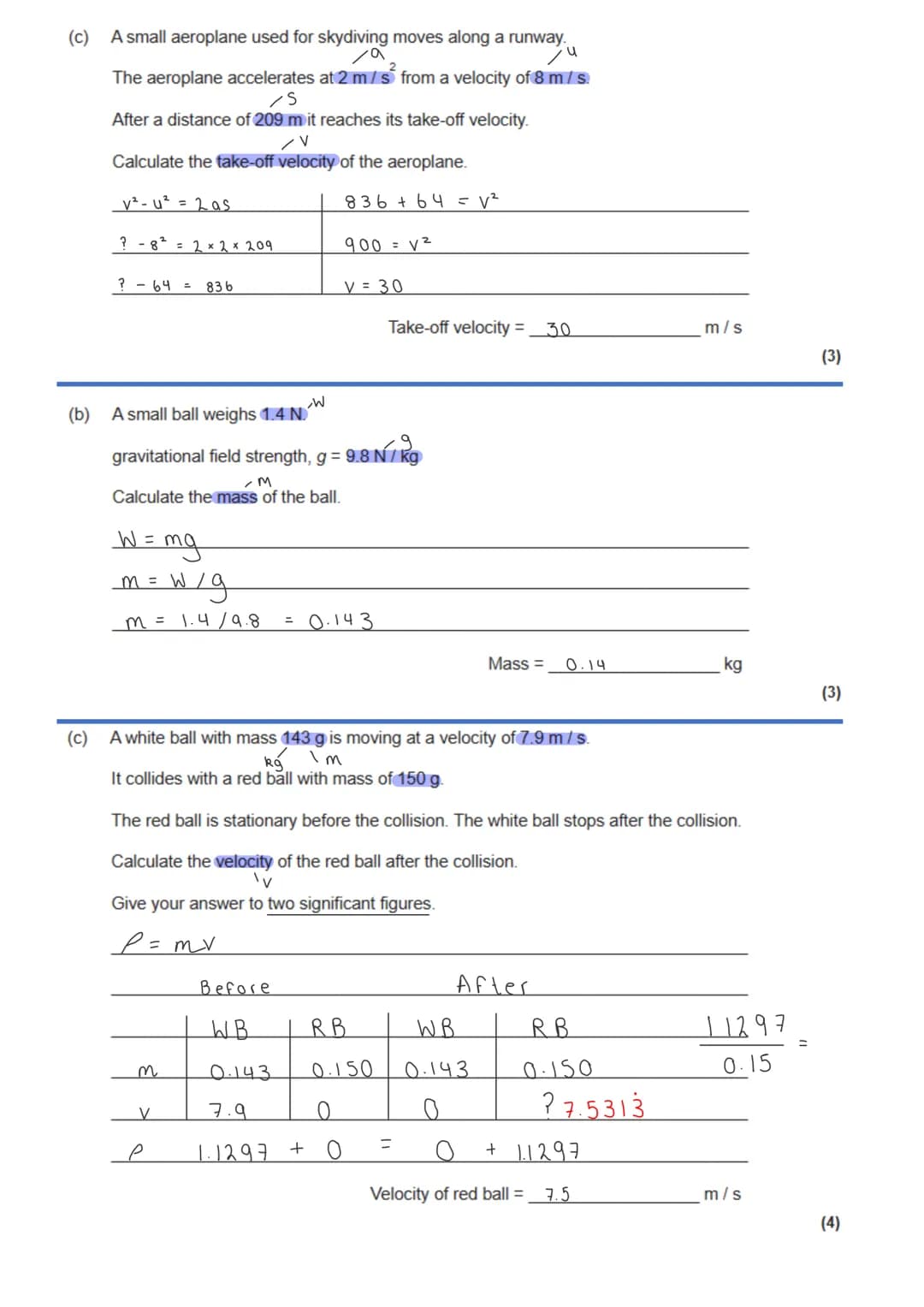 GCSE Physics - Paper 2 calculation practice

weight mass x gravitational field strength

work done = force distance (along the line of actio