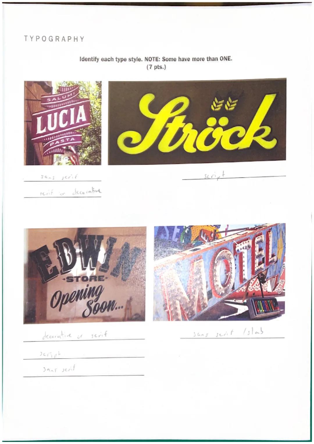 # TYPOGRAPHY

G

40

# Typography ::

Match each typography term with the corresponding letter. (12 pts.)

A cap height

G lover cave cheres