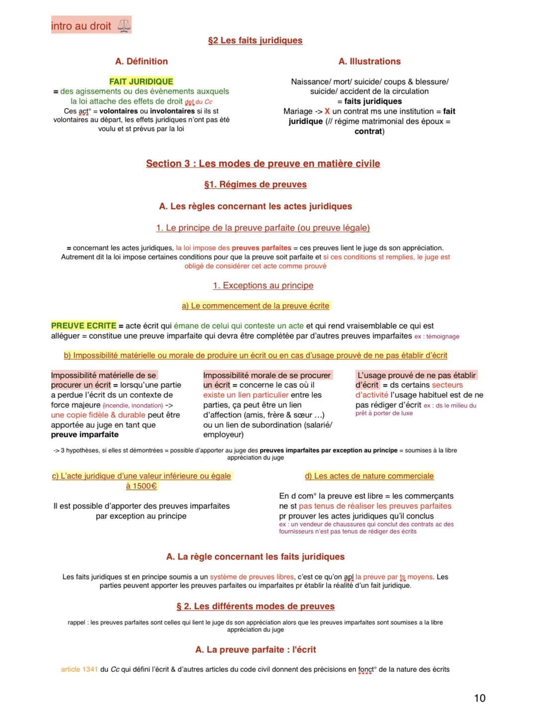 intro au droit

§2 Les faits juridiques

A. Définition
FAIT JURIDIQUE
= des agissements ou des évènements auxquels
la loi attache des effets