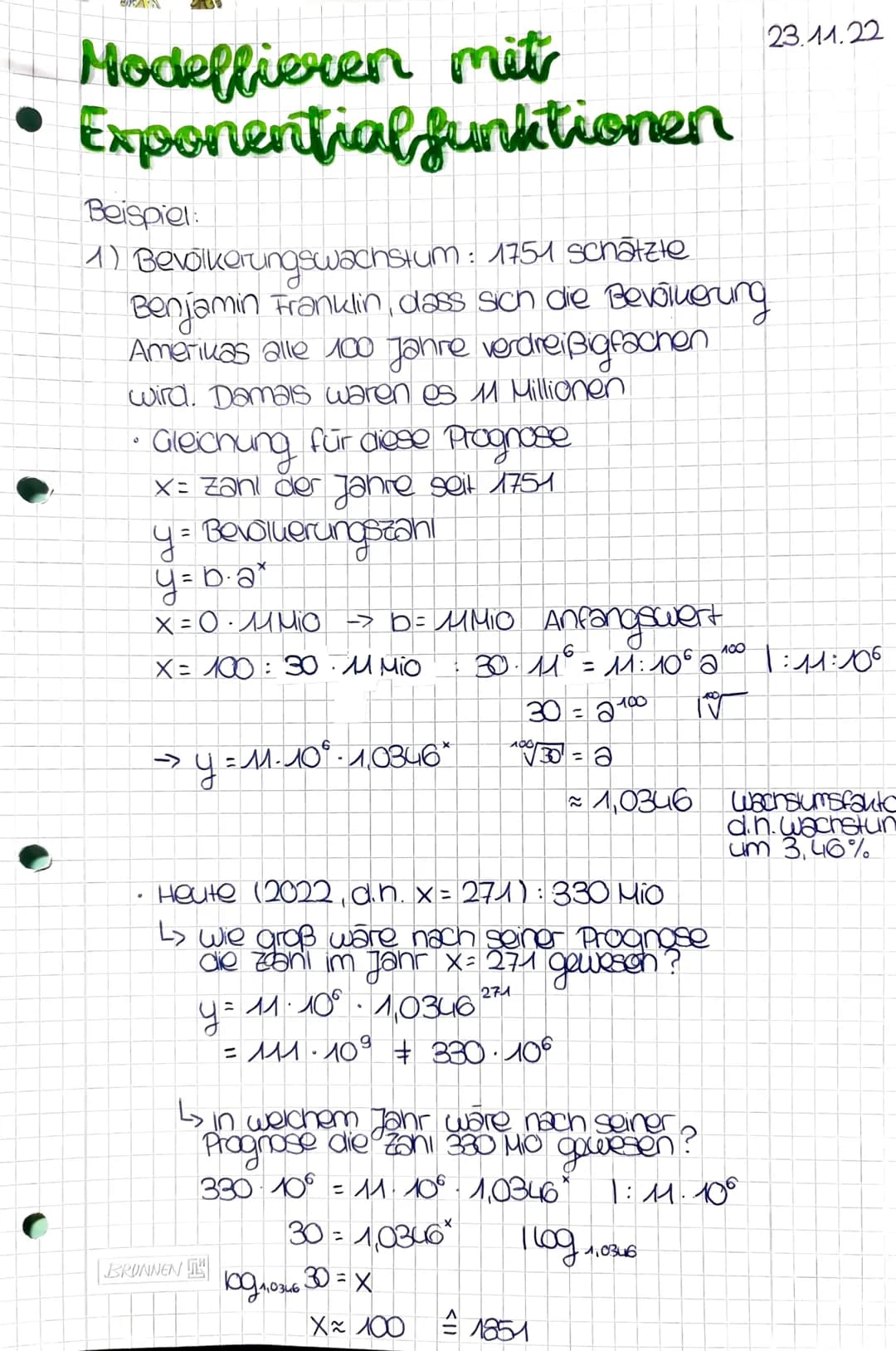 # exponentielles Wachstum und 26.09.2022

# Logarithmus

## 1. Lineares und exponentielles Wachstum

→Arbeitsblat Geld sparen jeden Tag +0.0