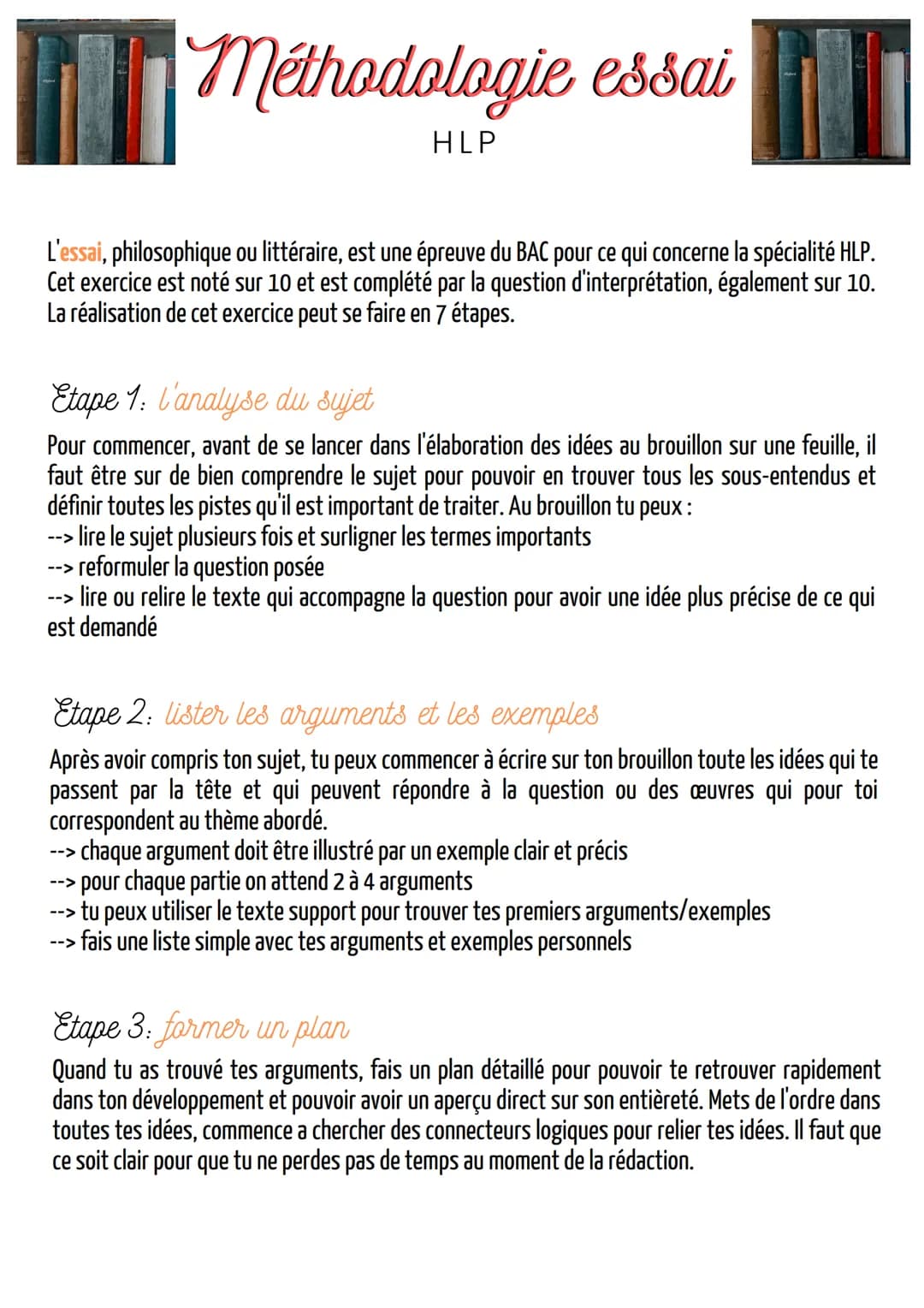 # Méthodologie essai
HLP

L'essai, philosophique ou littéraire, est une épreuve du BAC pour ce qui concerne la spécialité HLP.
Cet exercice 