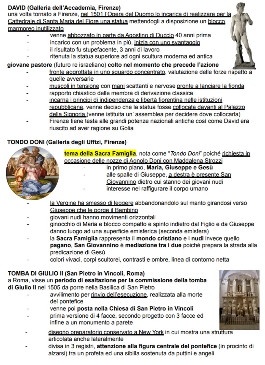 # MICHELANGELO BUONARROTI
considerato da Vasari come il più significativo autore moderno
dopo di lui, l'arte non può che avere un declino

n