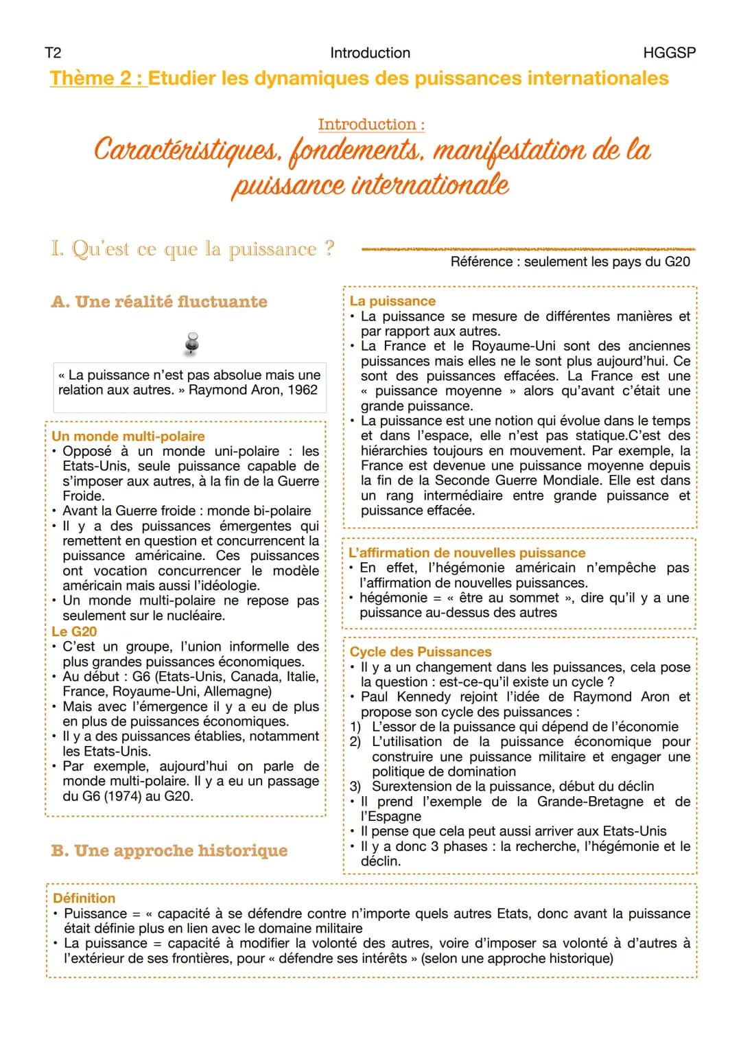 T2
Introduction
HGGSP
Thème 2: Etudier les dynamiques des puissances internationales

Introduction:
# Caractéristiques, fondements, manifest