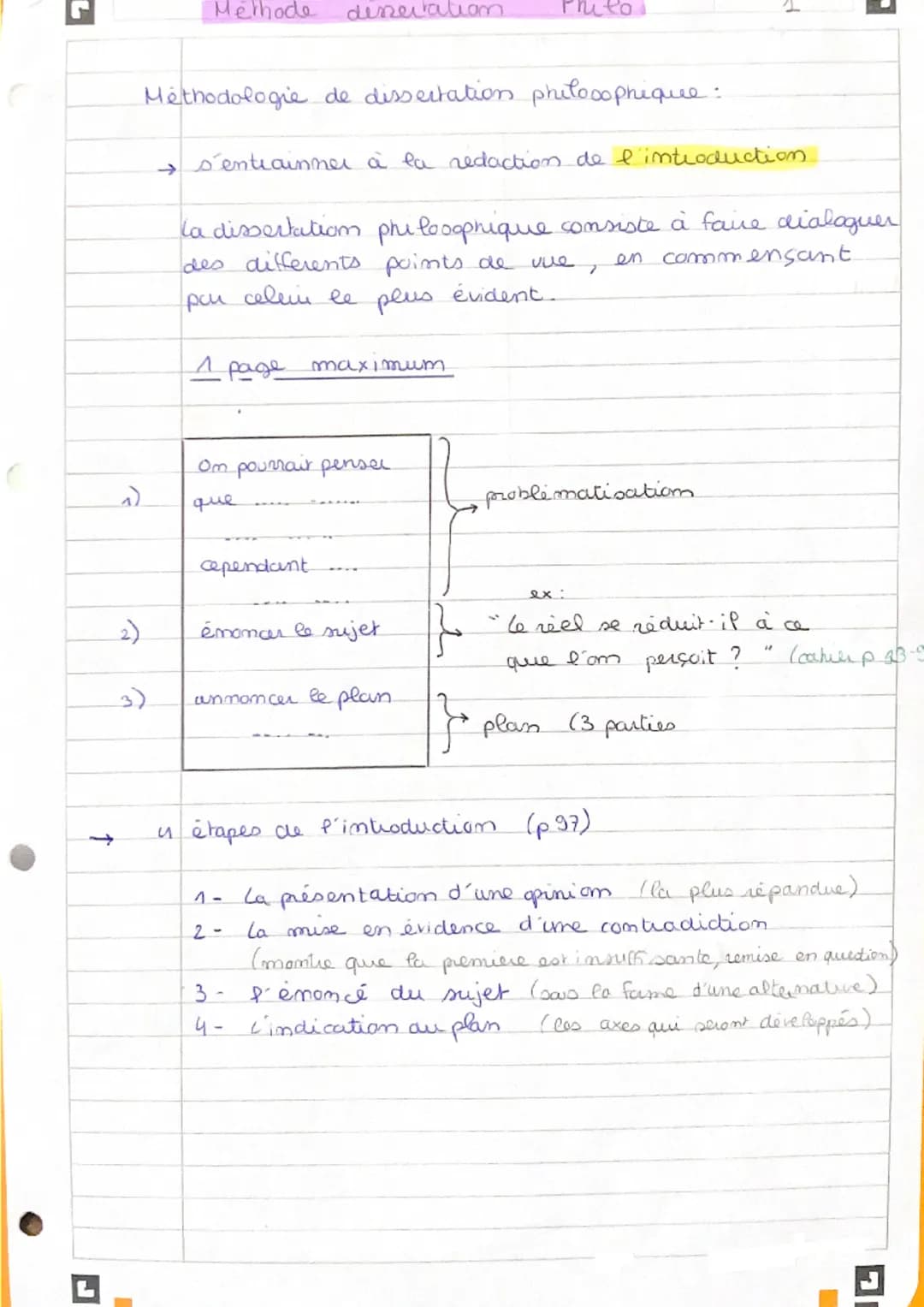 Méthode dissertatiom
Philo

Méthodologie de dissertation philosophique:

→ s'entrainner à la redaction de l'introduction

la dissertation ph