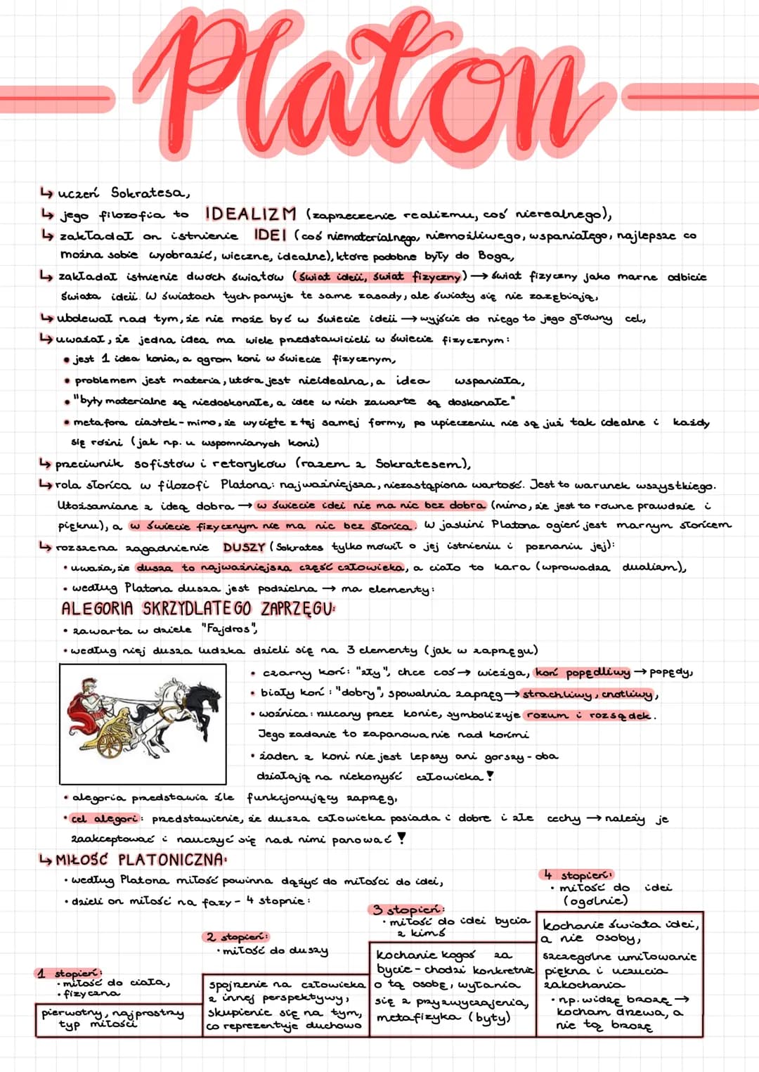-Platon-

↳ uczeń Sokratesa,

↳ jego filozofia to IDEALIZM (zaprzeczenie realizmu, coś nierealnego),

↳ zakładał on istnienie IDEI (coś niem