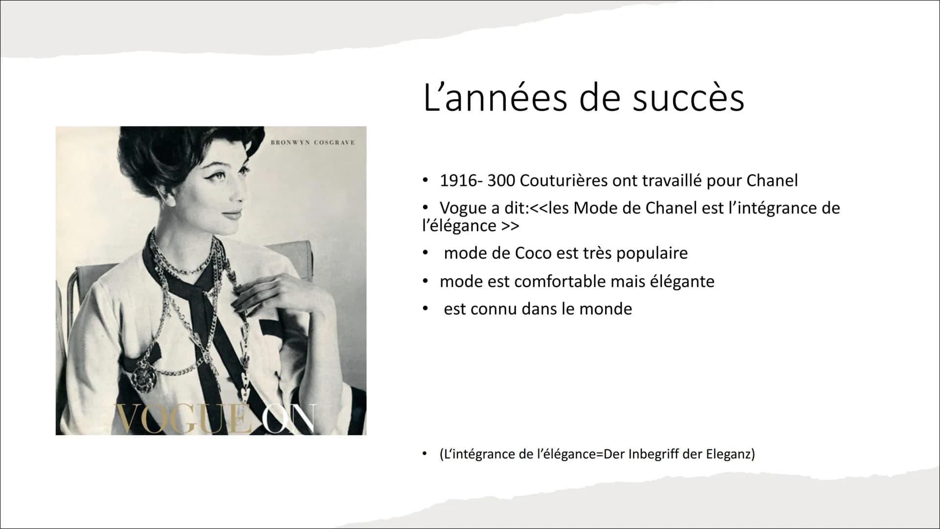 Coco Chanel

• <<Je ne fais pas de mode. Je
suis la mode.>>

• Coco Chanel Contenu

• La vie de l'icône de la mode

• Les jeunesse et la for