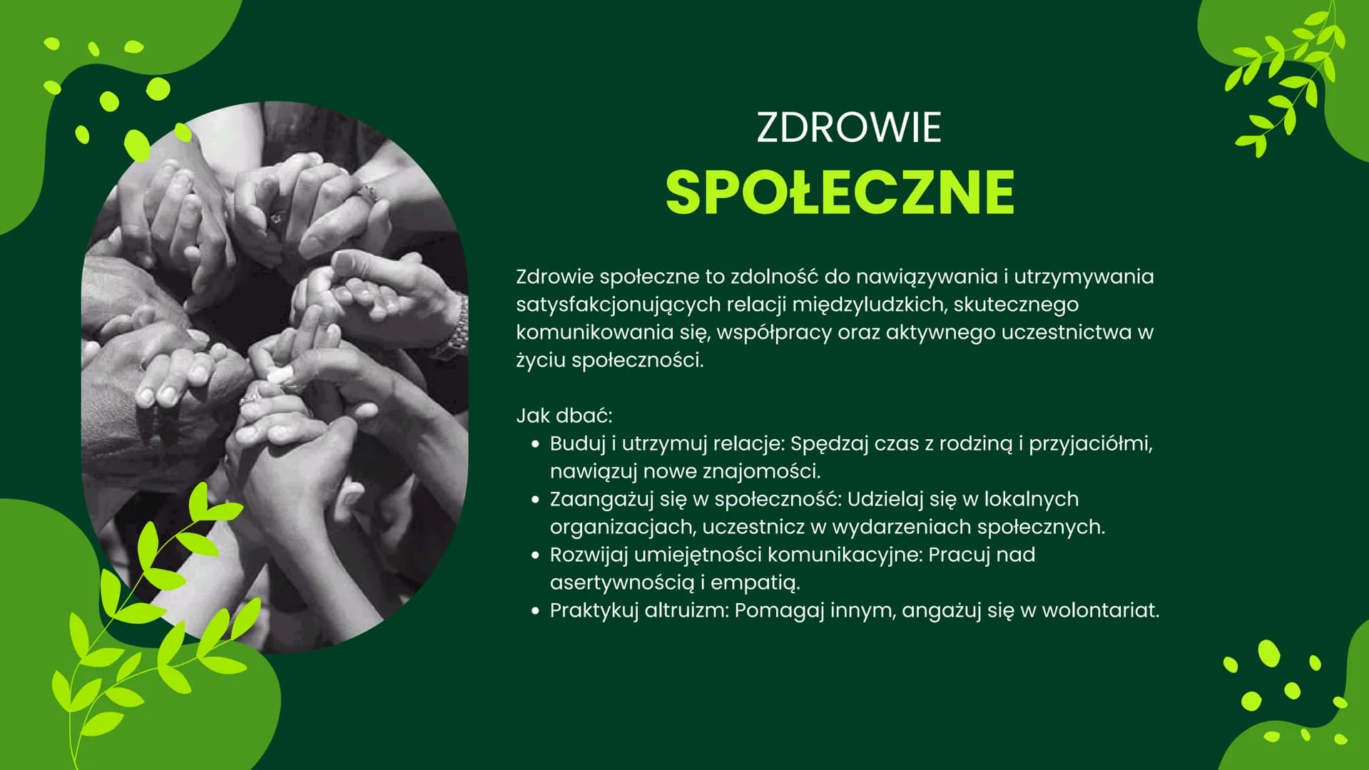 # ZDROWIE

Twoje zdrowie jest w Twoich rękach 1. Definicja zdrowia
2. Podział zdrowia
* Zdrowie fizyczne
* Zdrowie psychiczne
* Zdrowie emoc