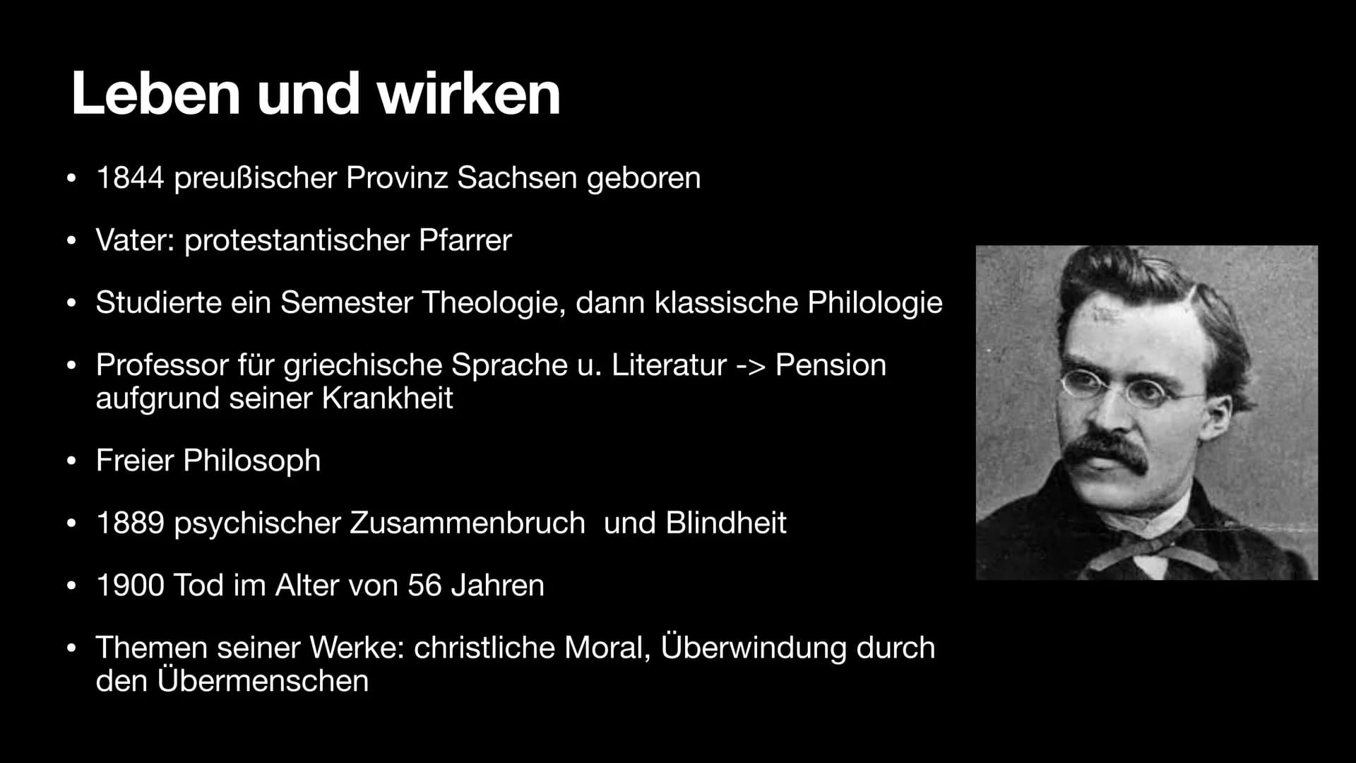 Friedrich
Nietzsche # Gliederung

*   Allgemein
*   Weltansicht & Ziele
*   Menschenbild
*   Religionskritik
*   Nihilismus
*   Also Sprach 