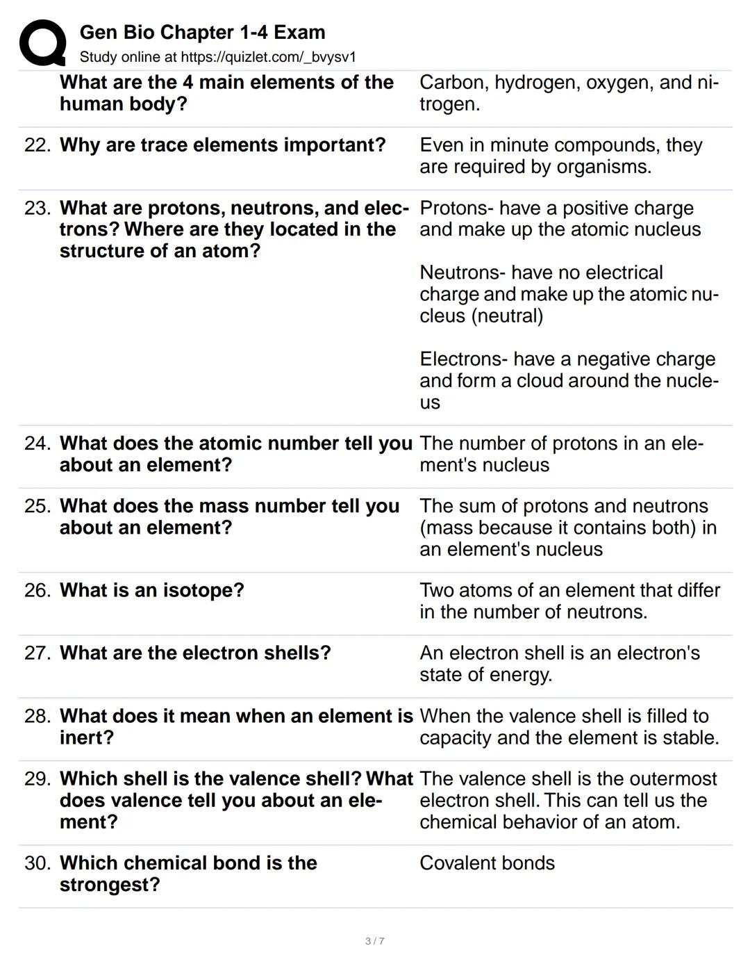 # Gen Bio Chapter 1-4 Exam
Study online at https://quizlet.com/_bvysv1

1. What is biology? The scientific study of life.

2. What are emerg